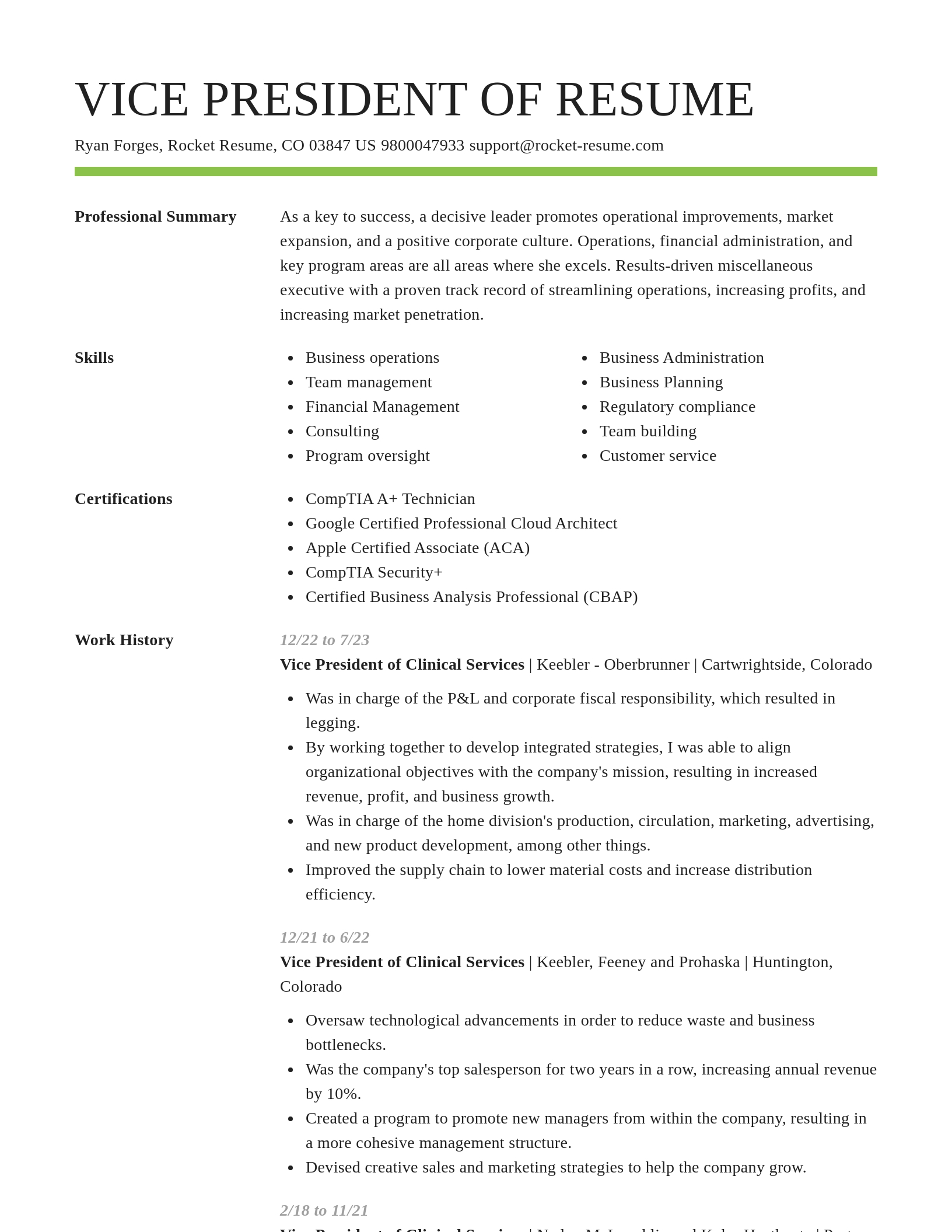 Smart resume template