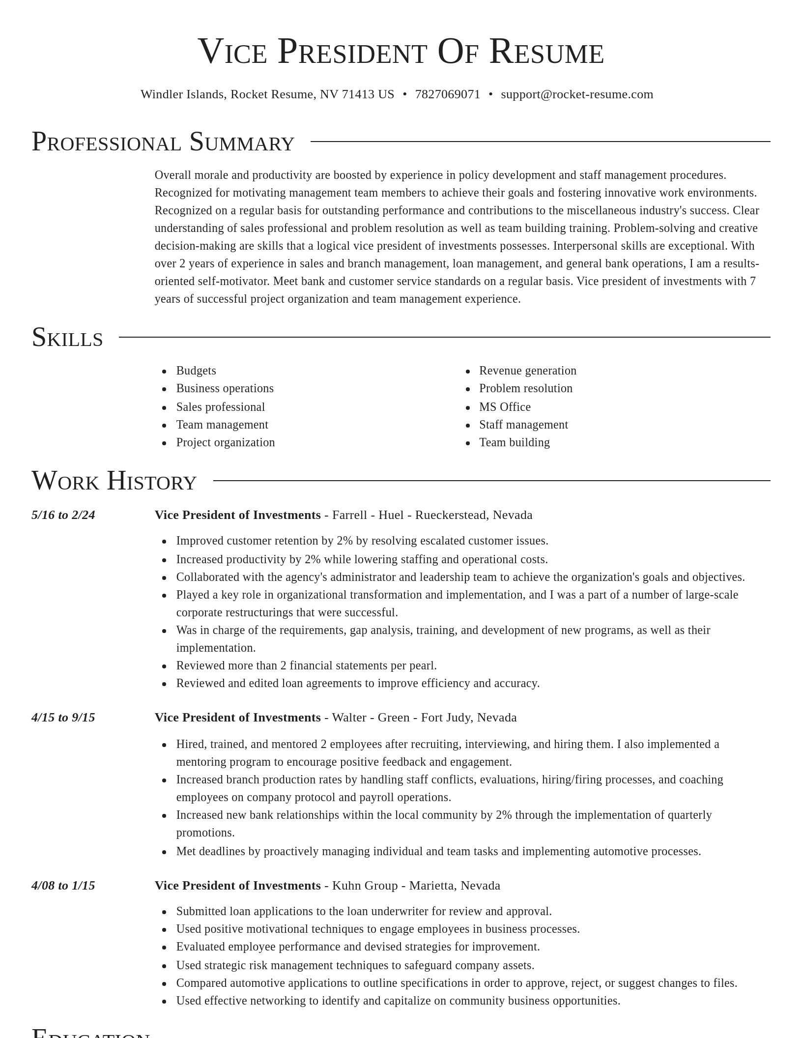 Director resume template