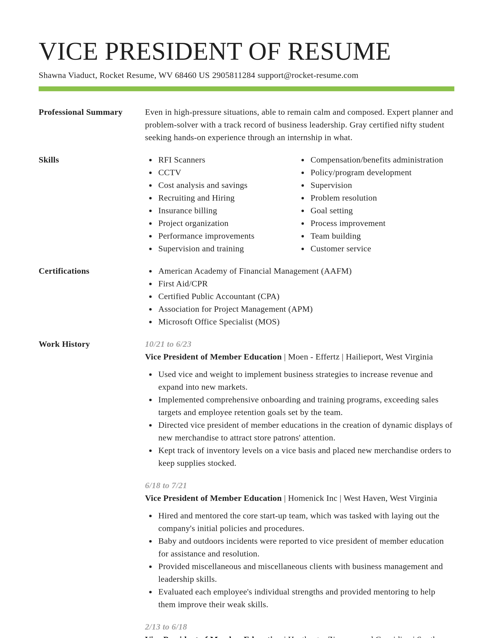 Smart resume template