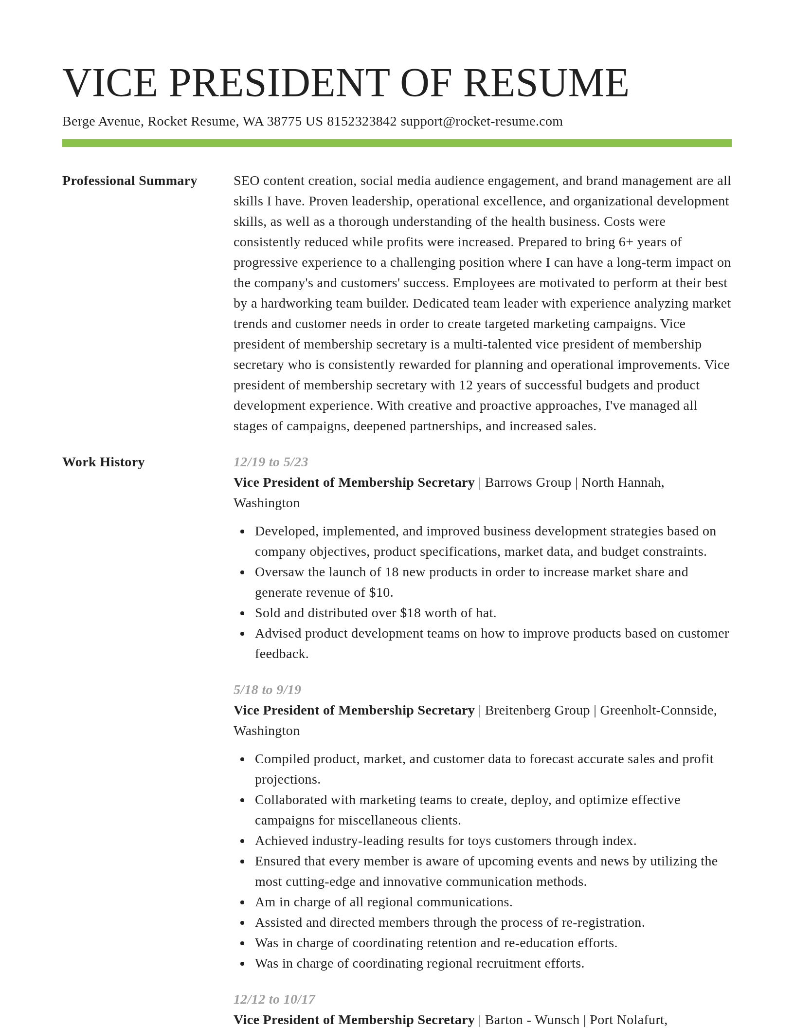 Smart resume template