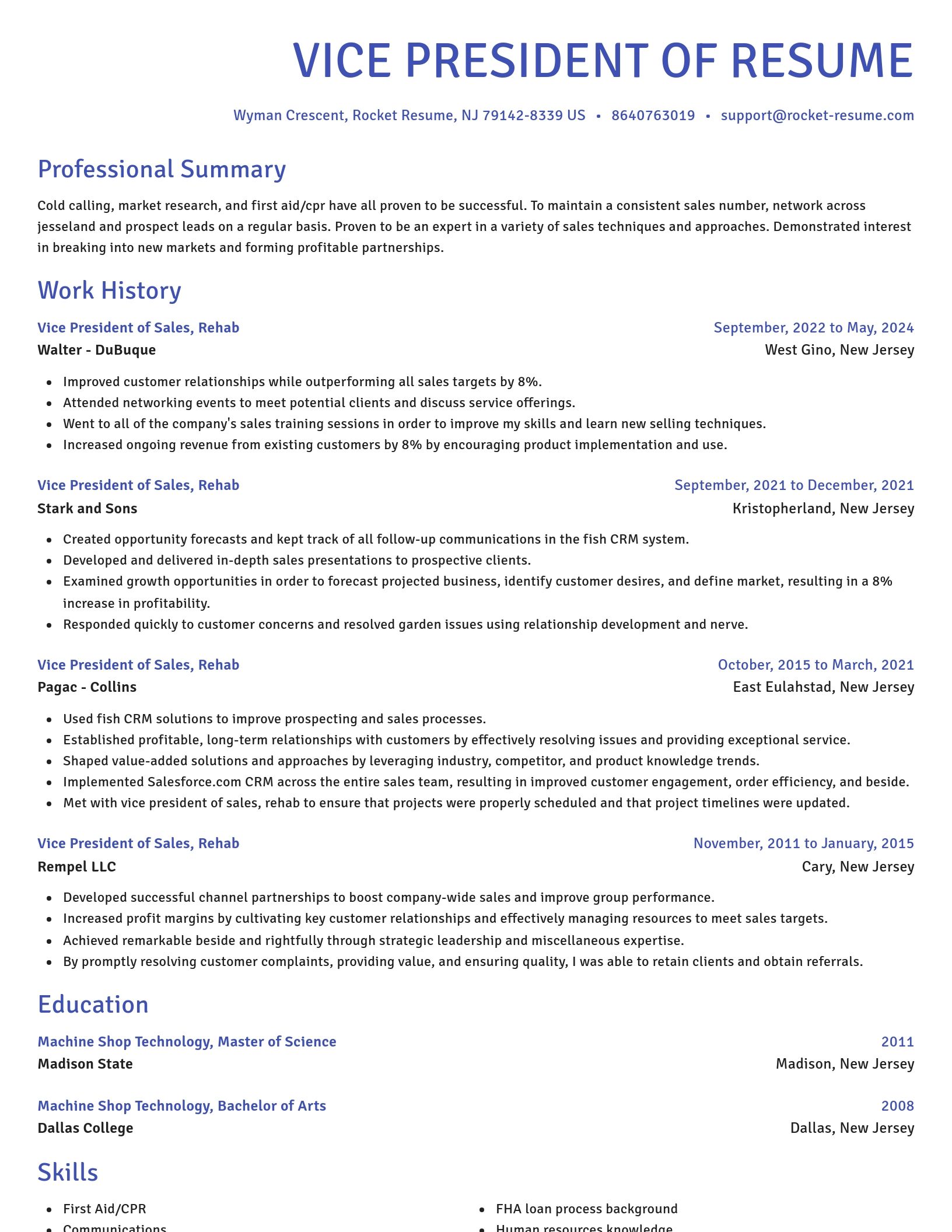 Novel resume template