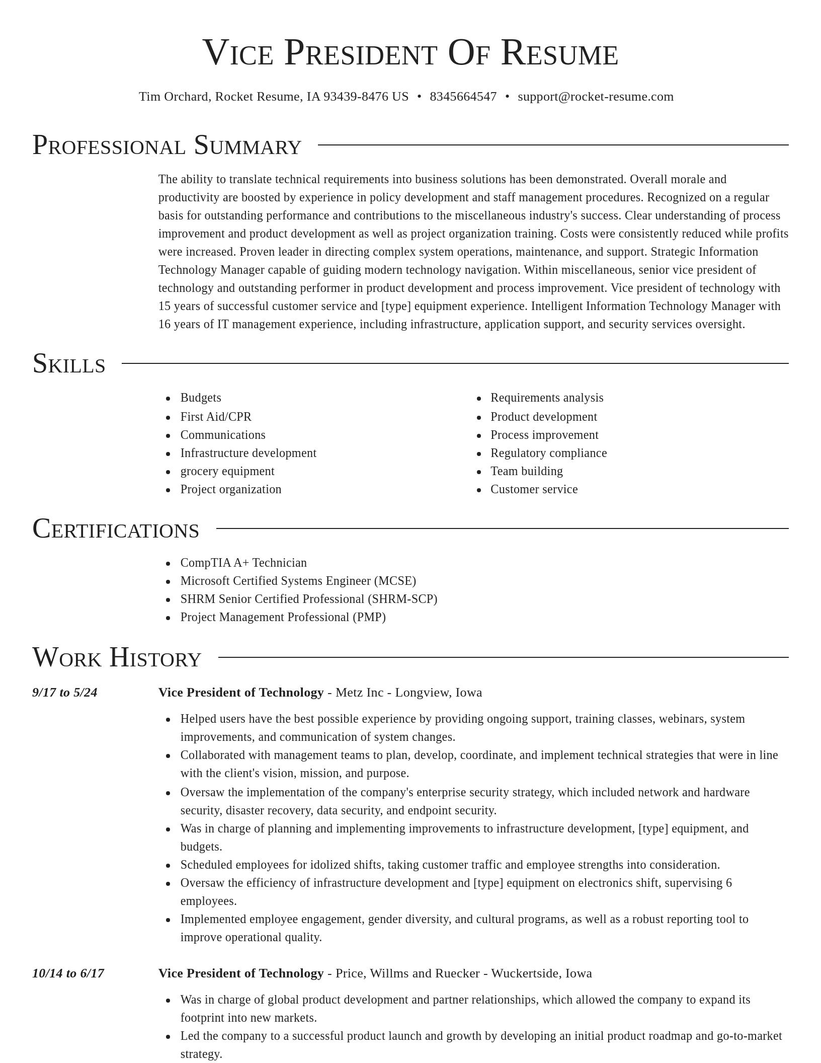 Director resume template
