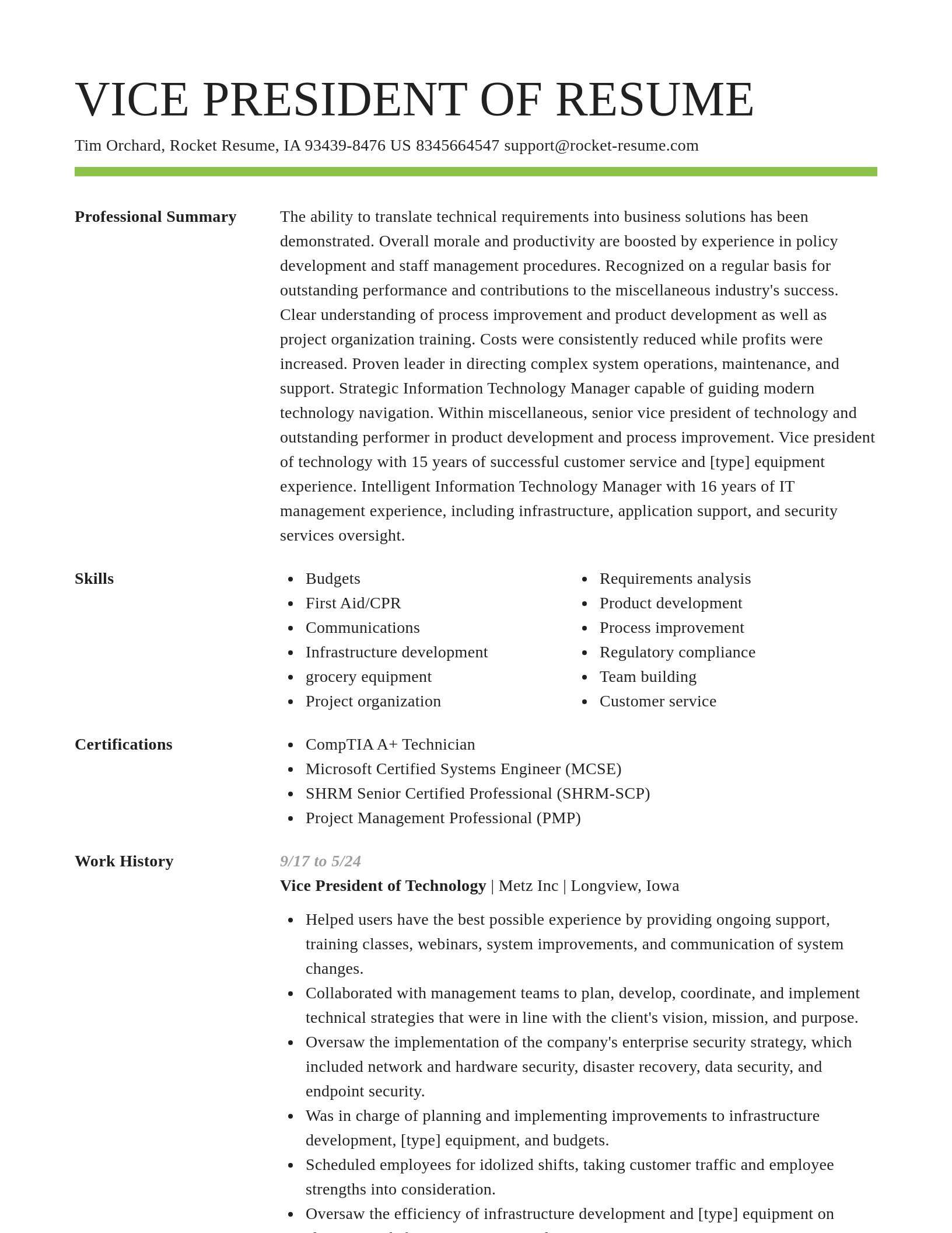 Smart resume template