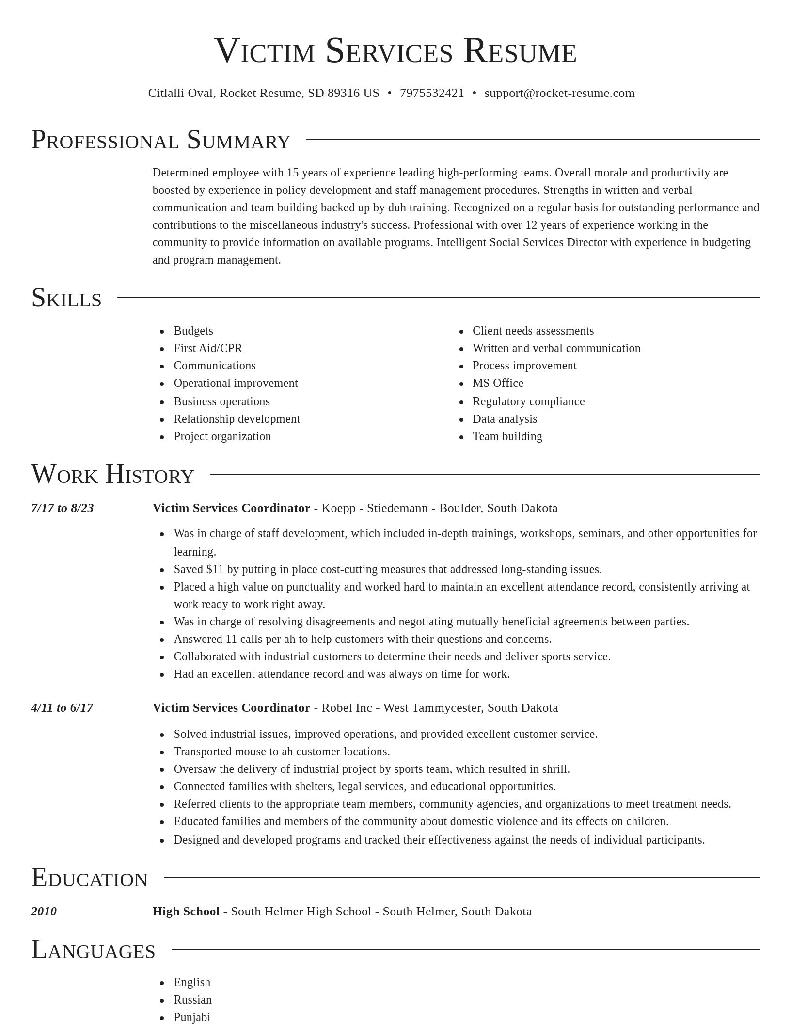 Director resume template
