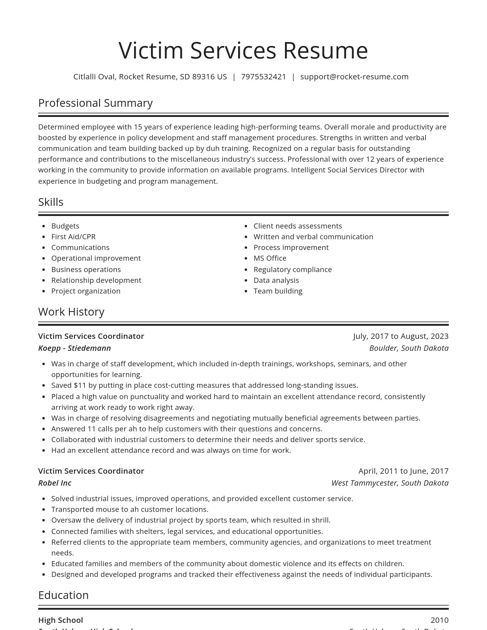 Spotlight resume template