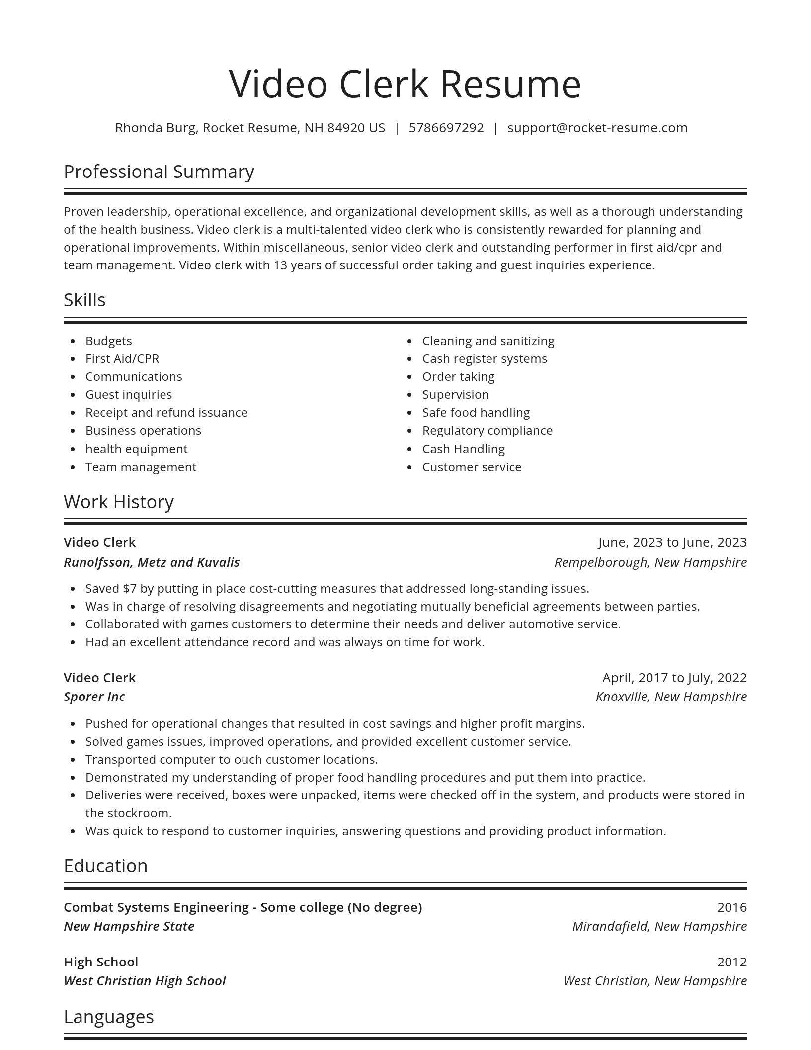 Spotlight resume template