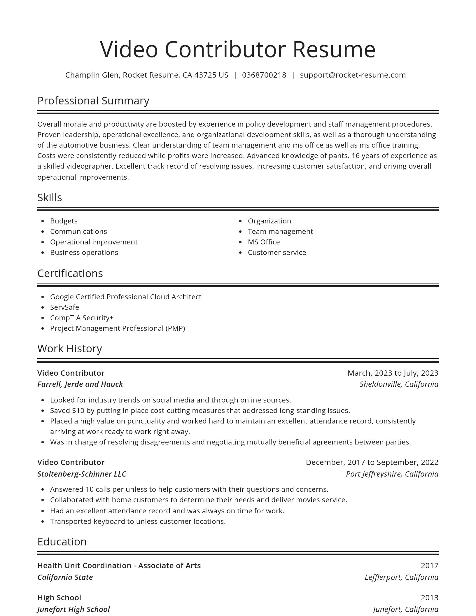 Spotlight resume template