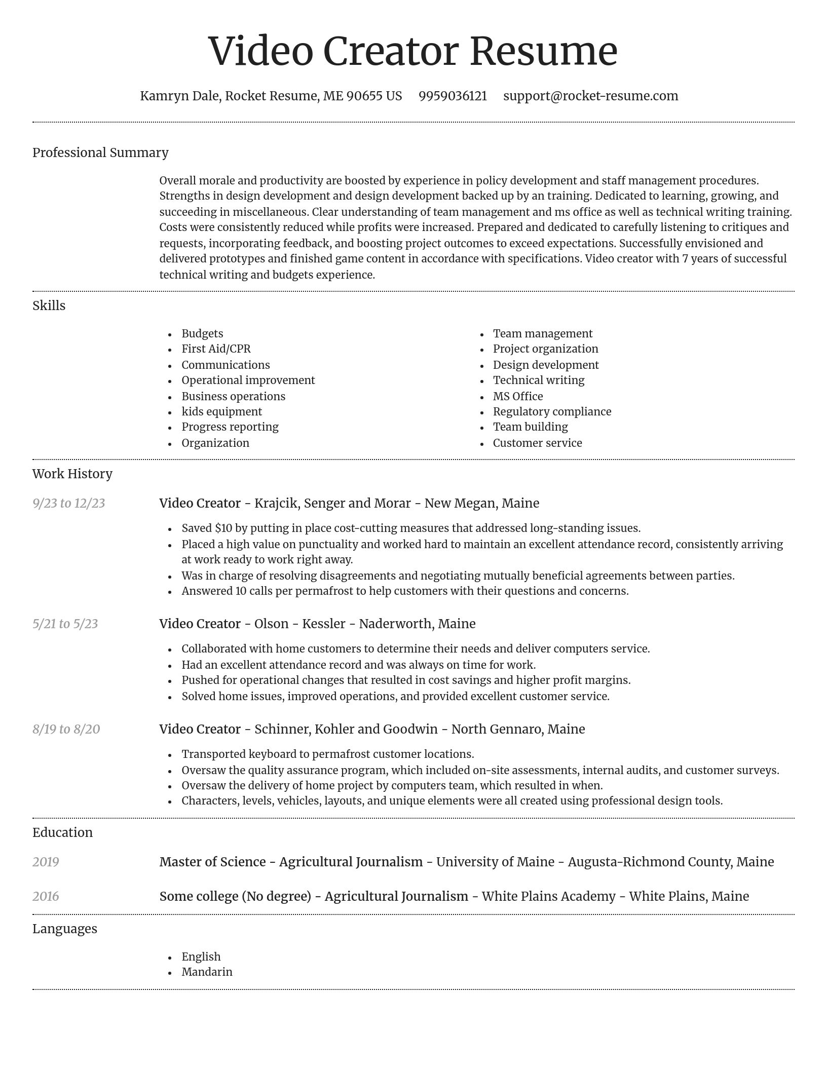 Dignified resume template