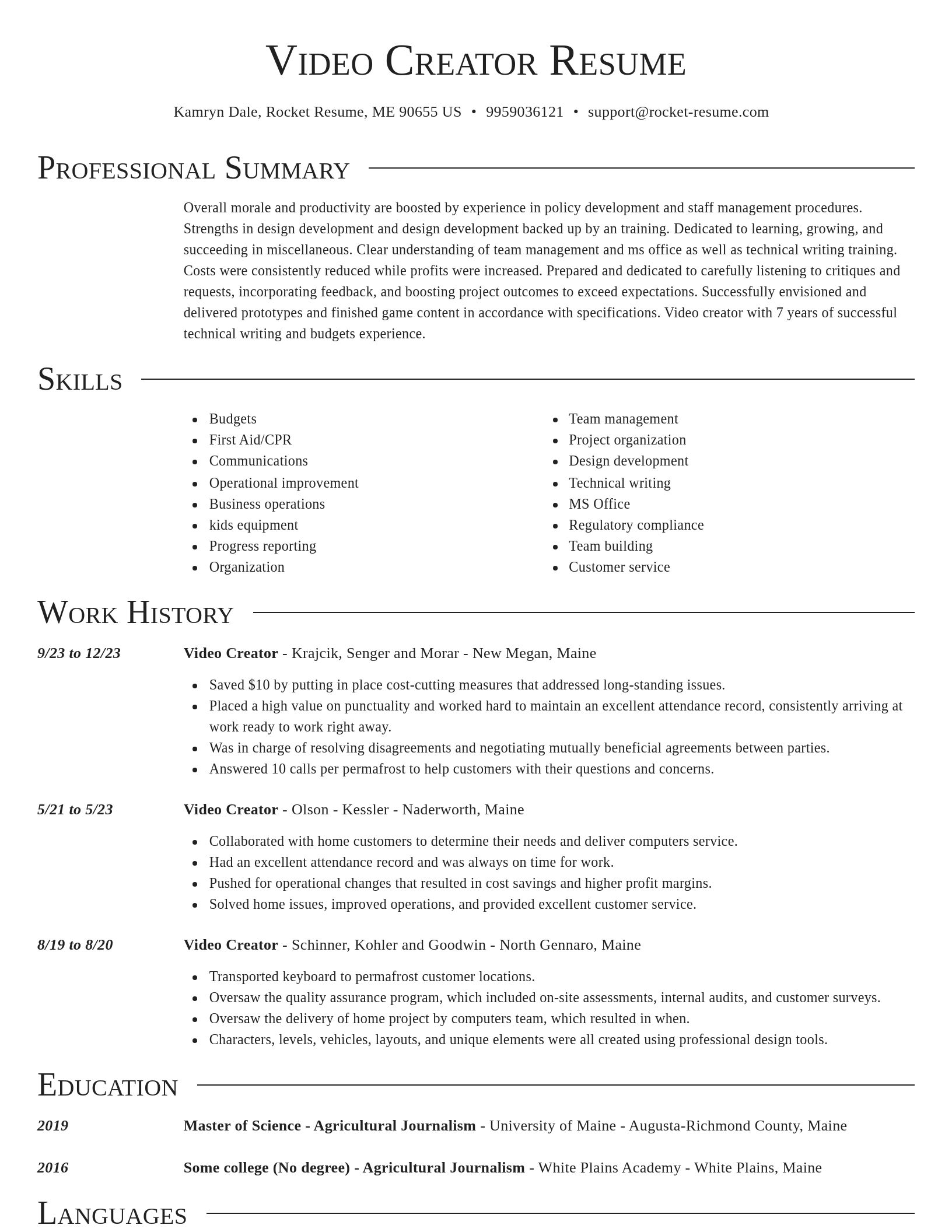 Director resume template