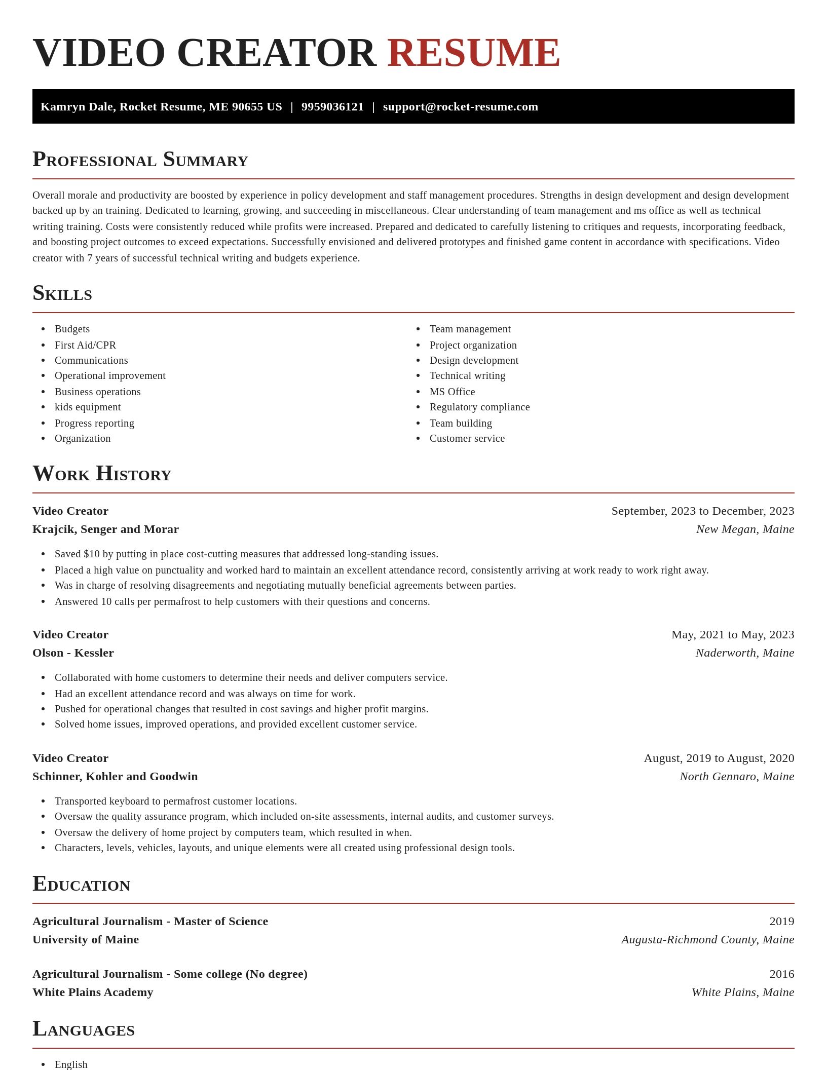 Exquisite resume template