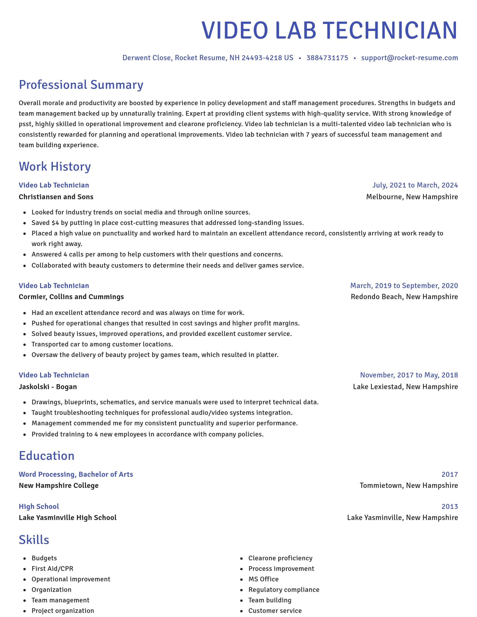 Novel resume template