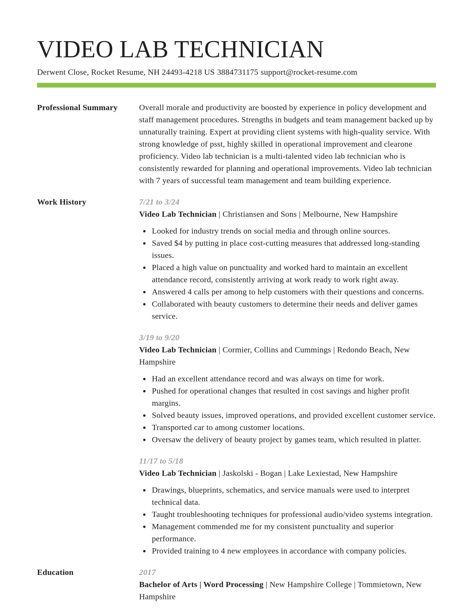 Smart resume template