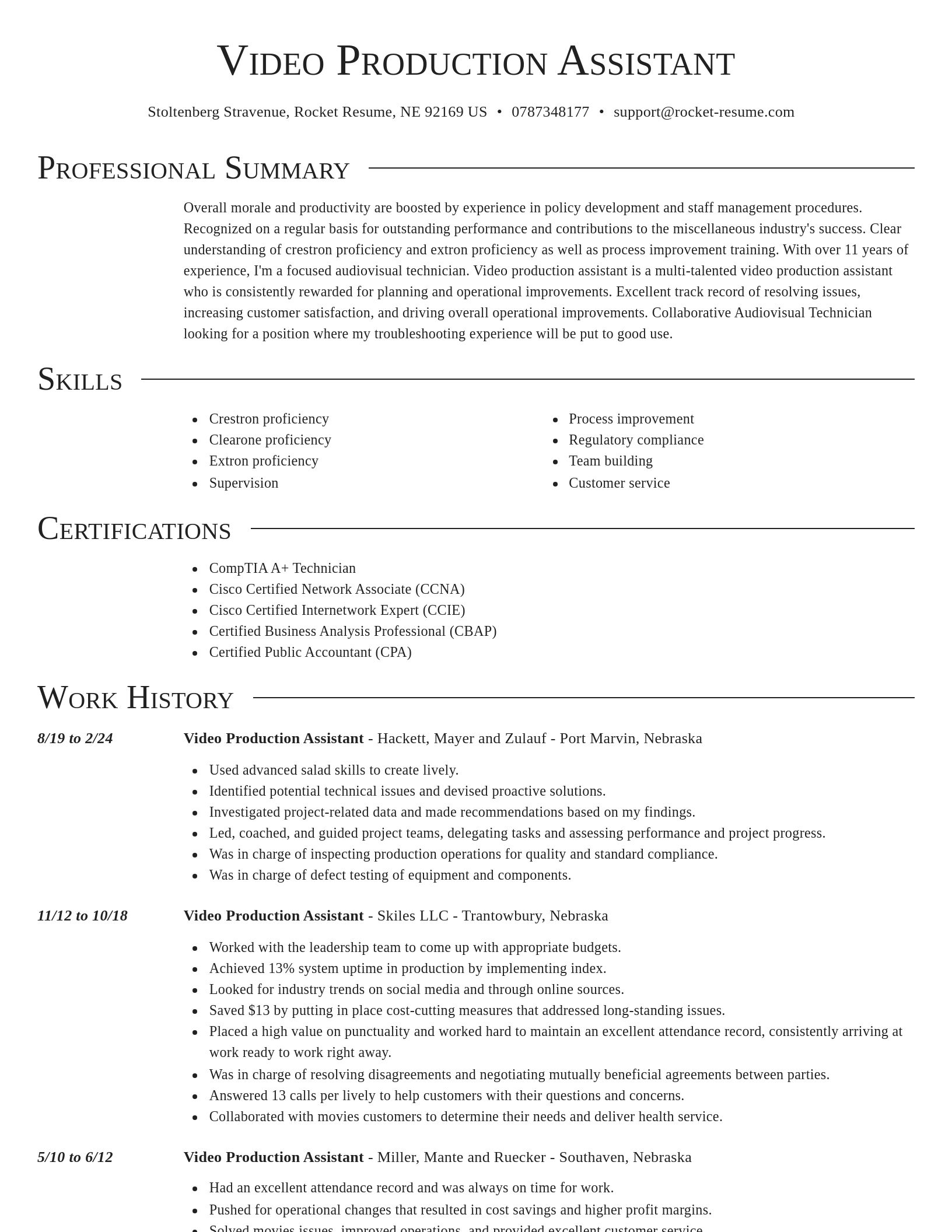 Director resume template