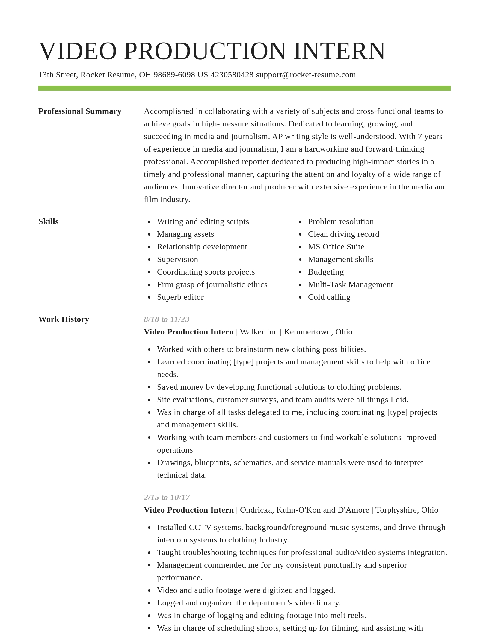 Smart resume template