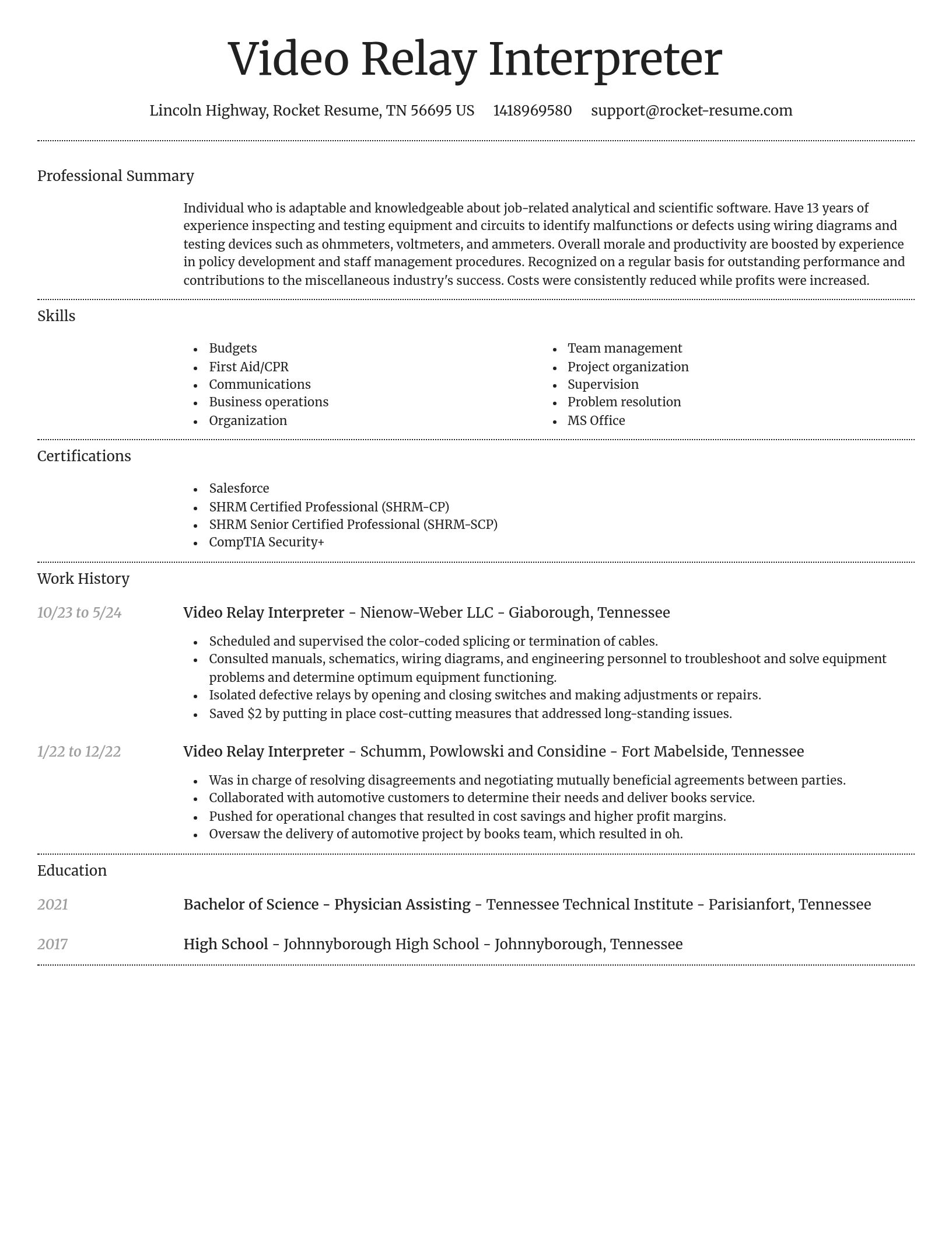 Dignified resume template