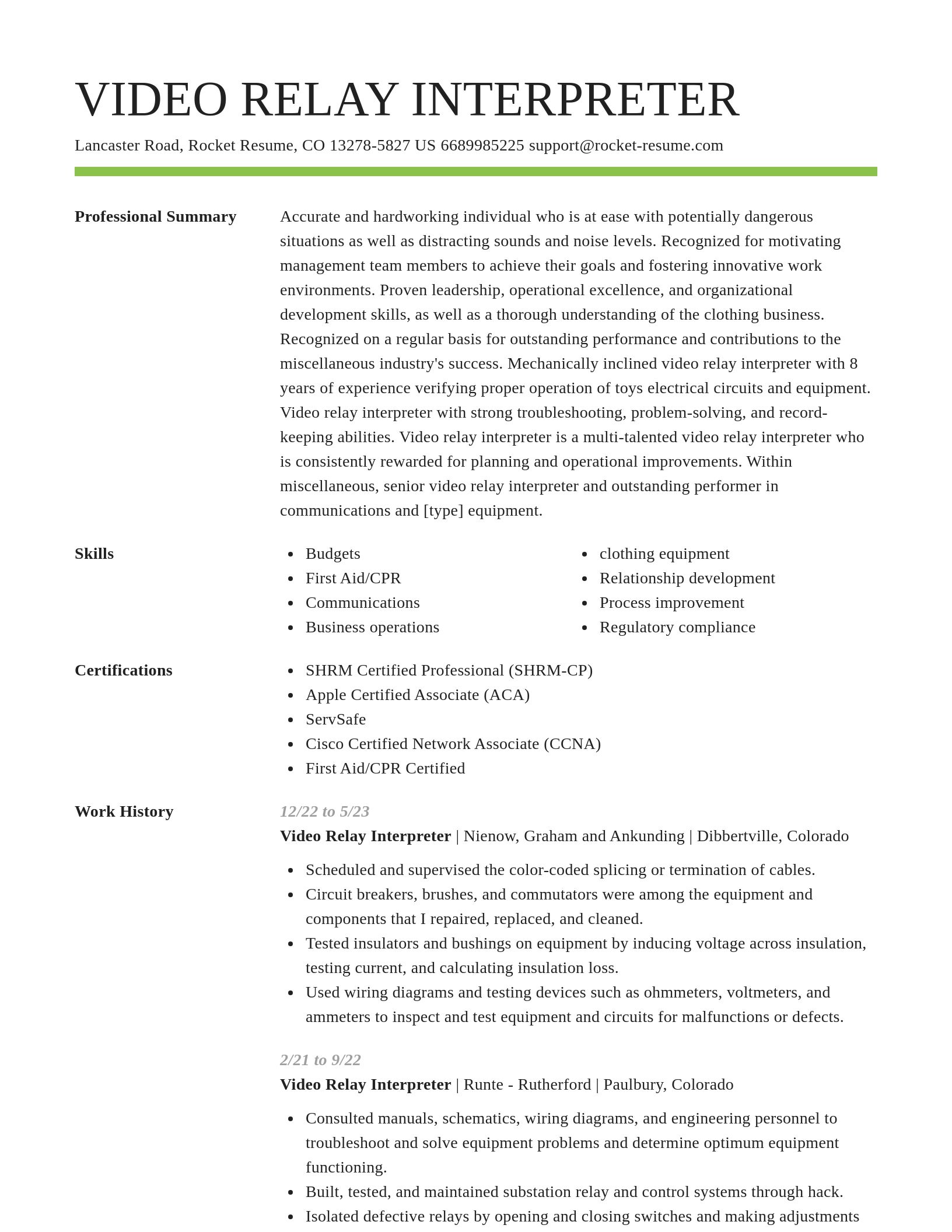 Smart resume template