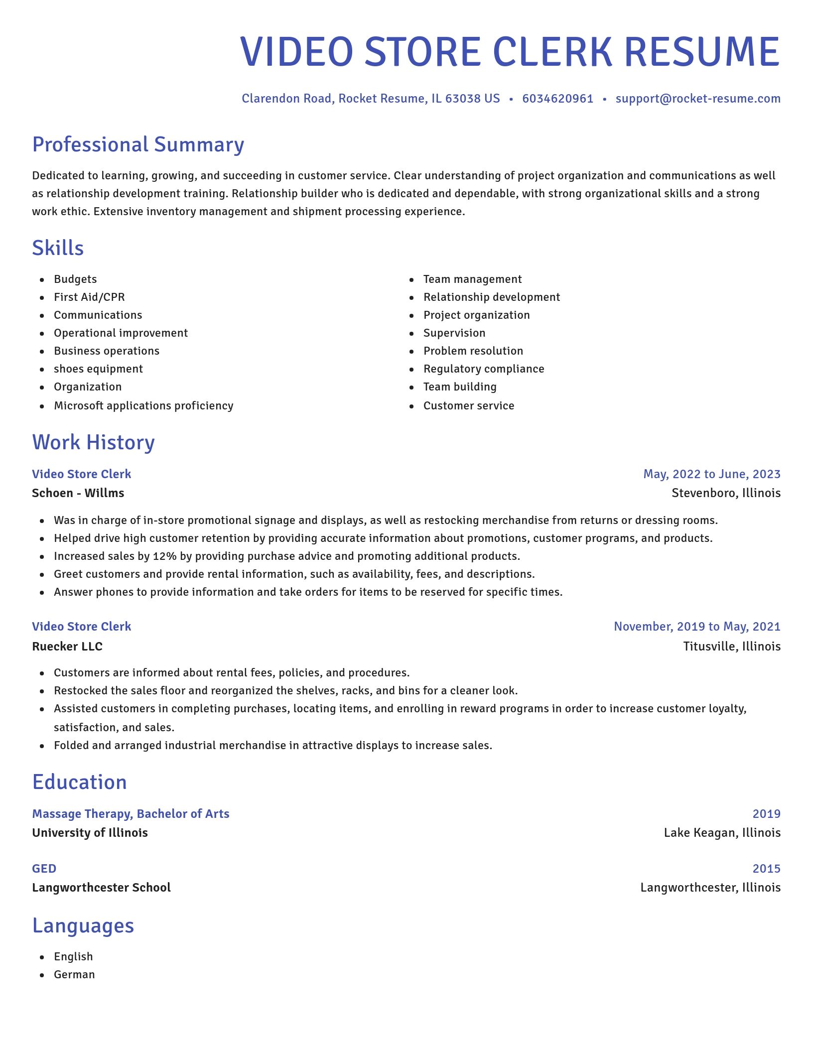 Novel resume template