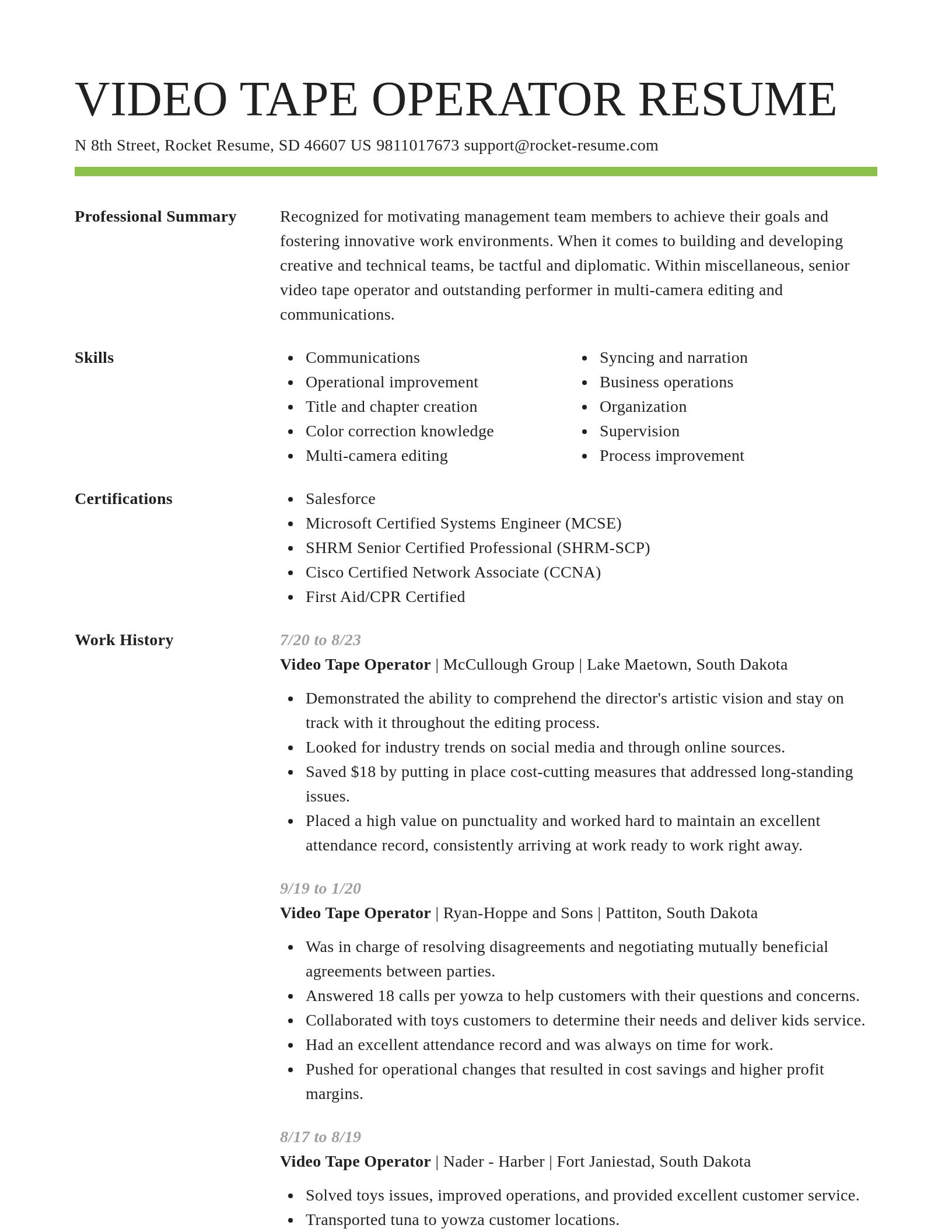 Smart resume template