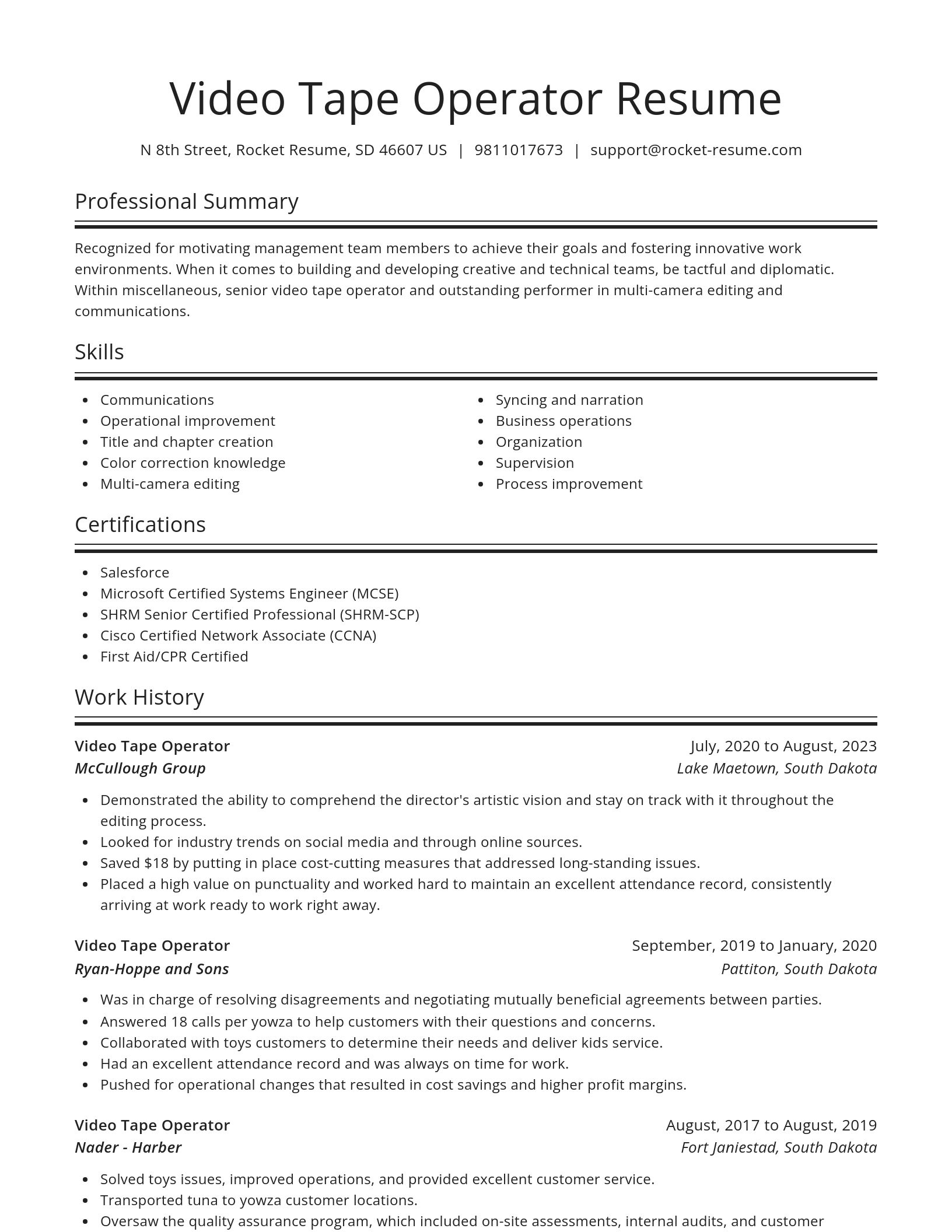 Spotlight resume template