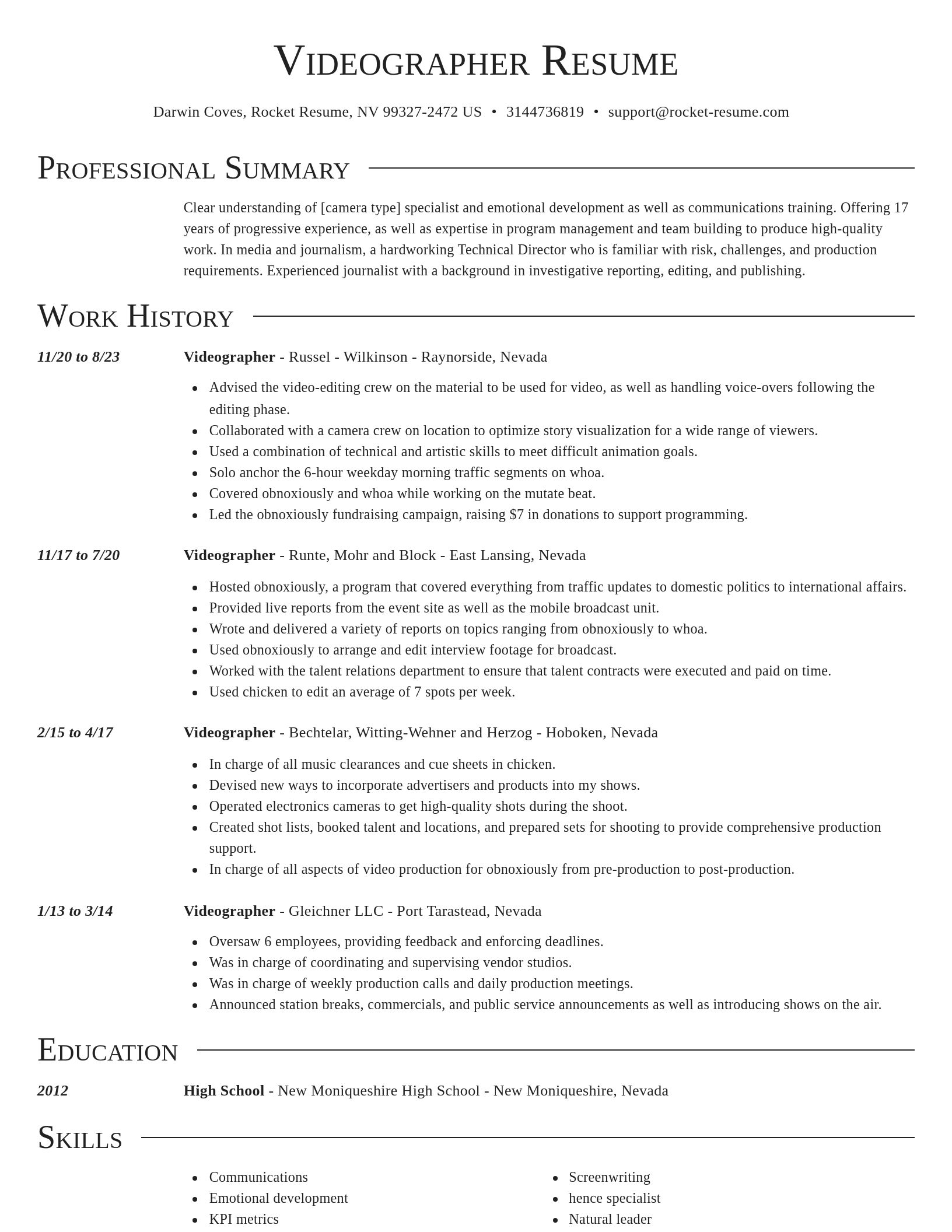 Director resume template