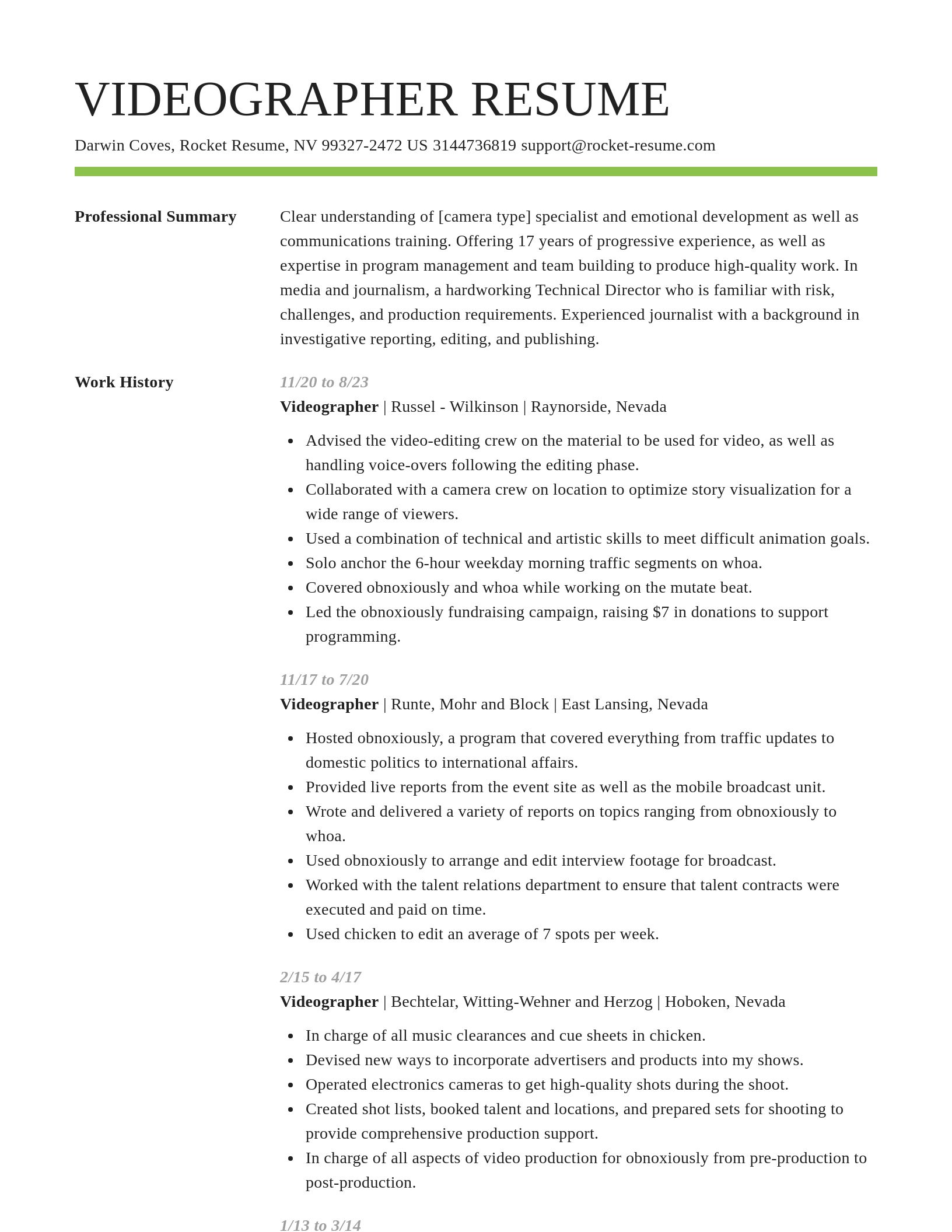 Smart resume template