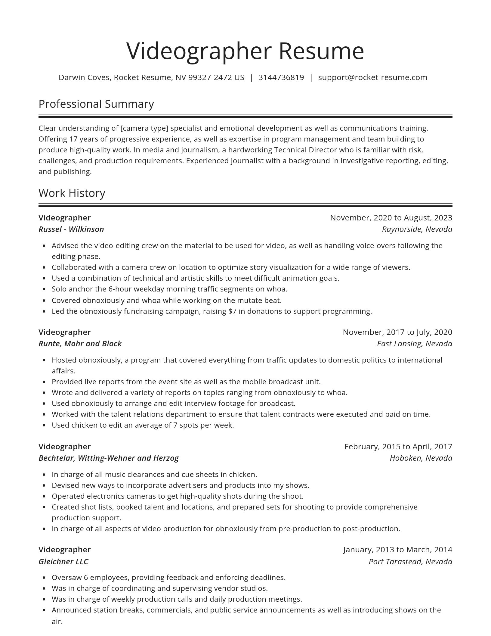 Spotlight resume template
