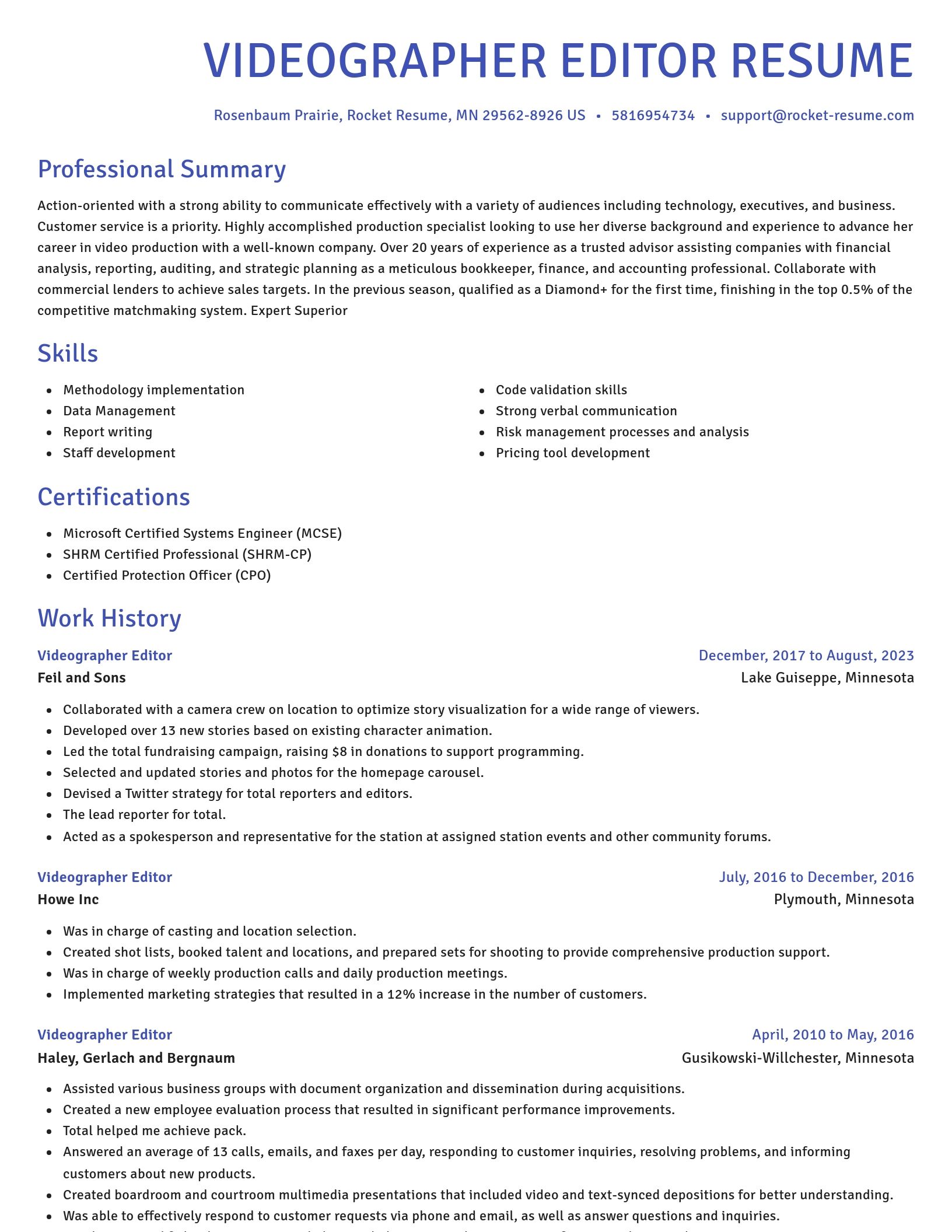 Novel resume template