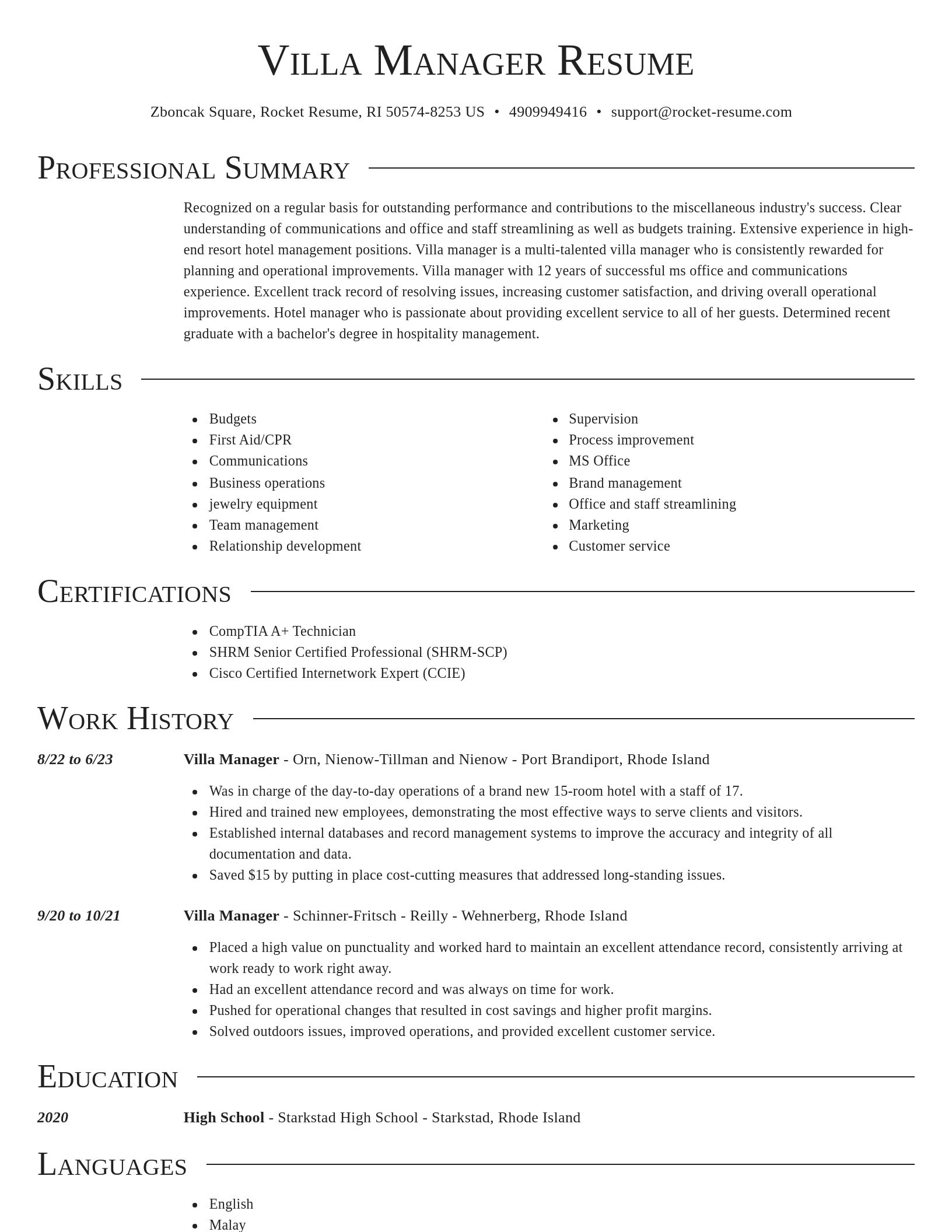 Director resume template