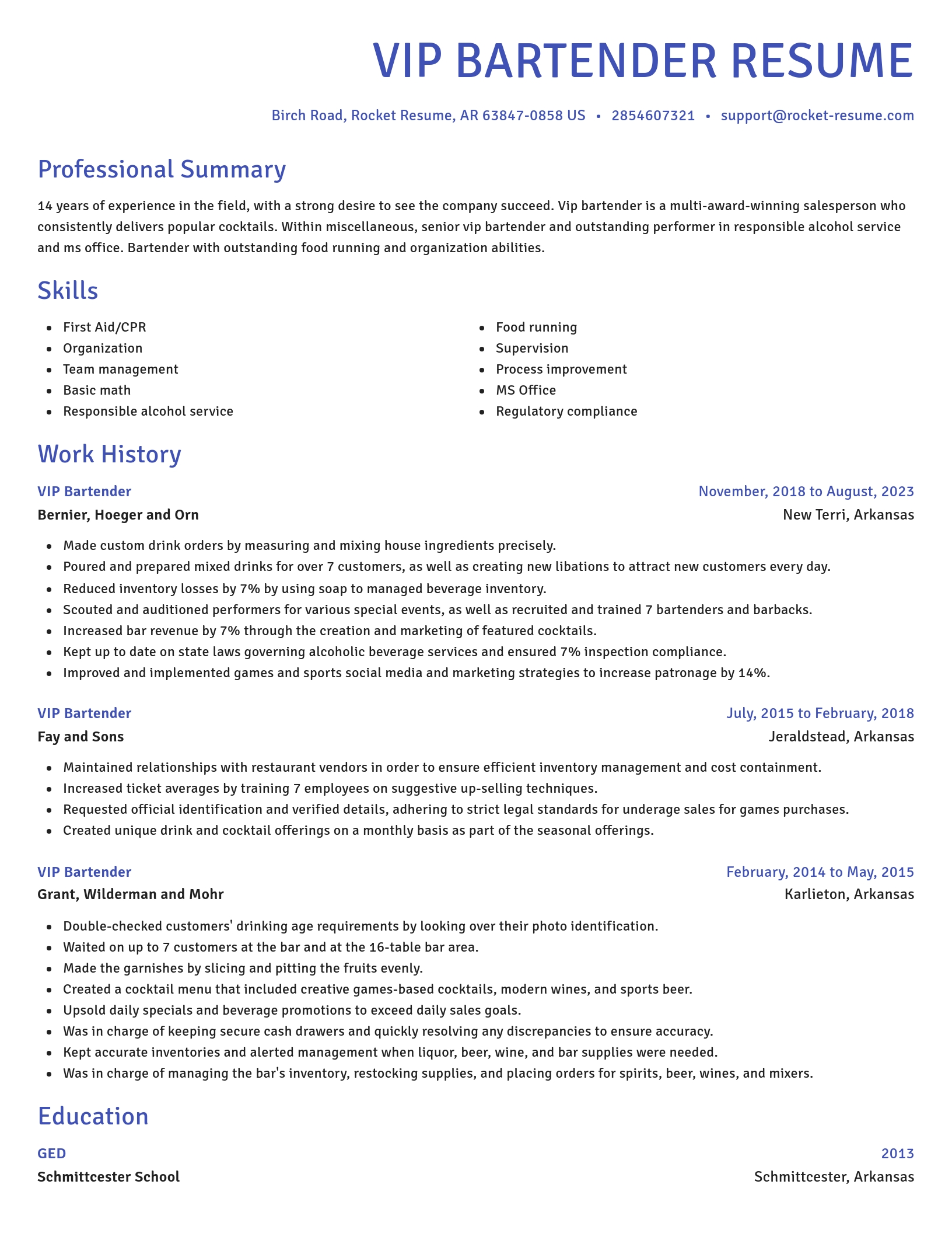 Novel resume template