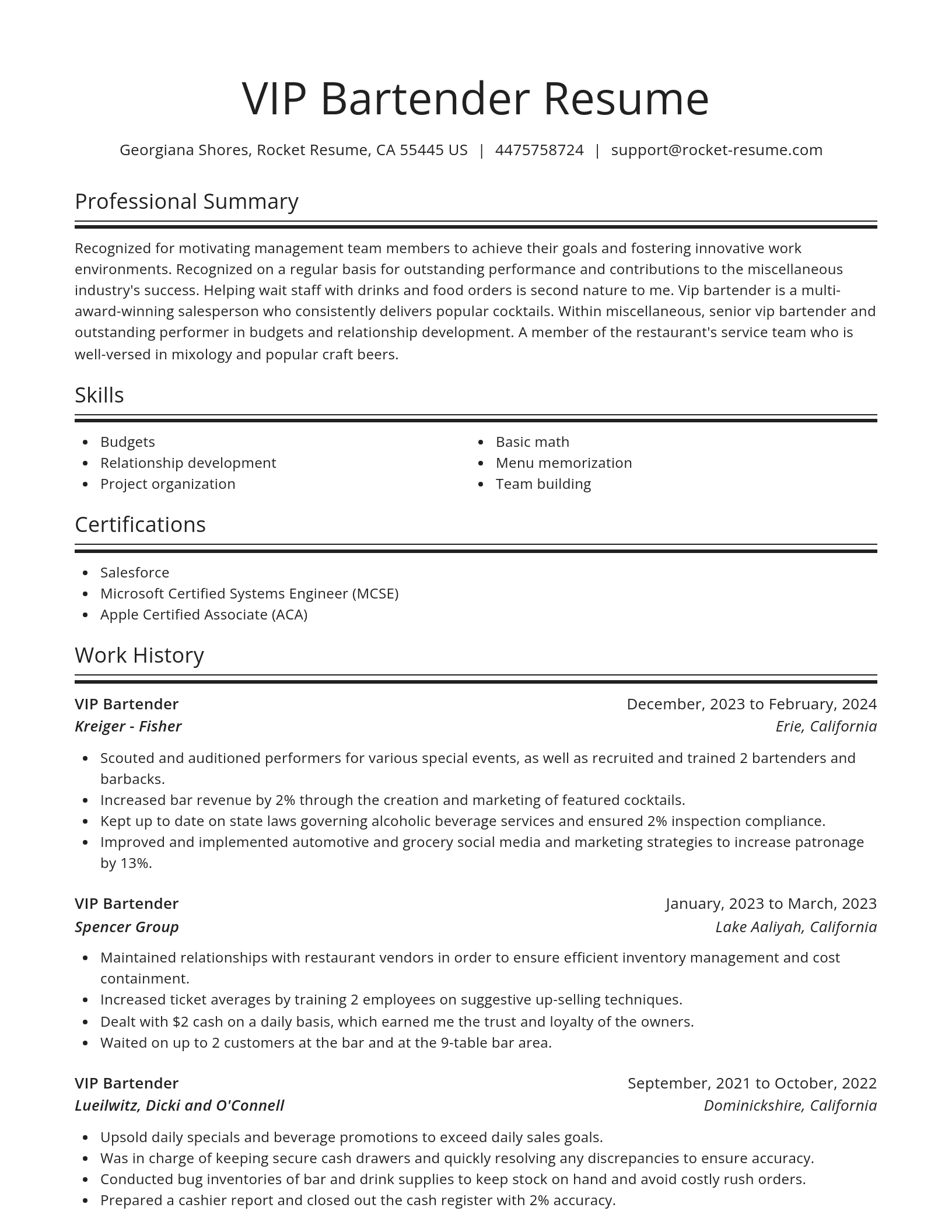 Spotlight resume template