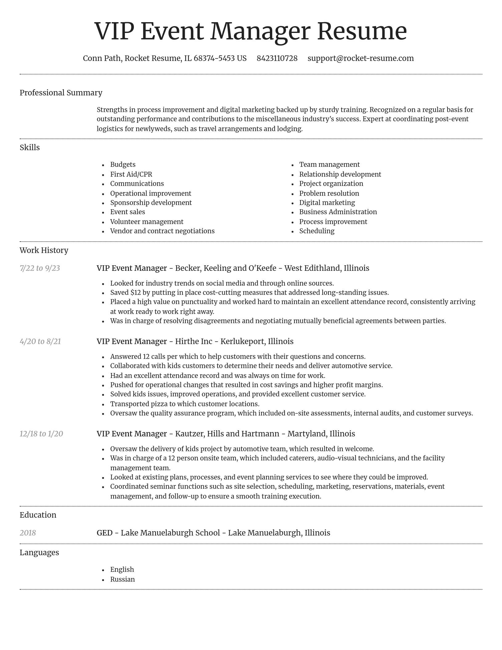 Dignified resume template