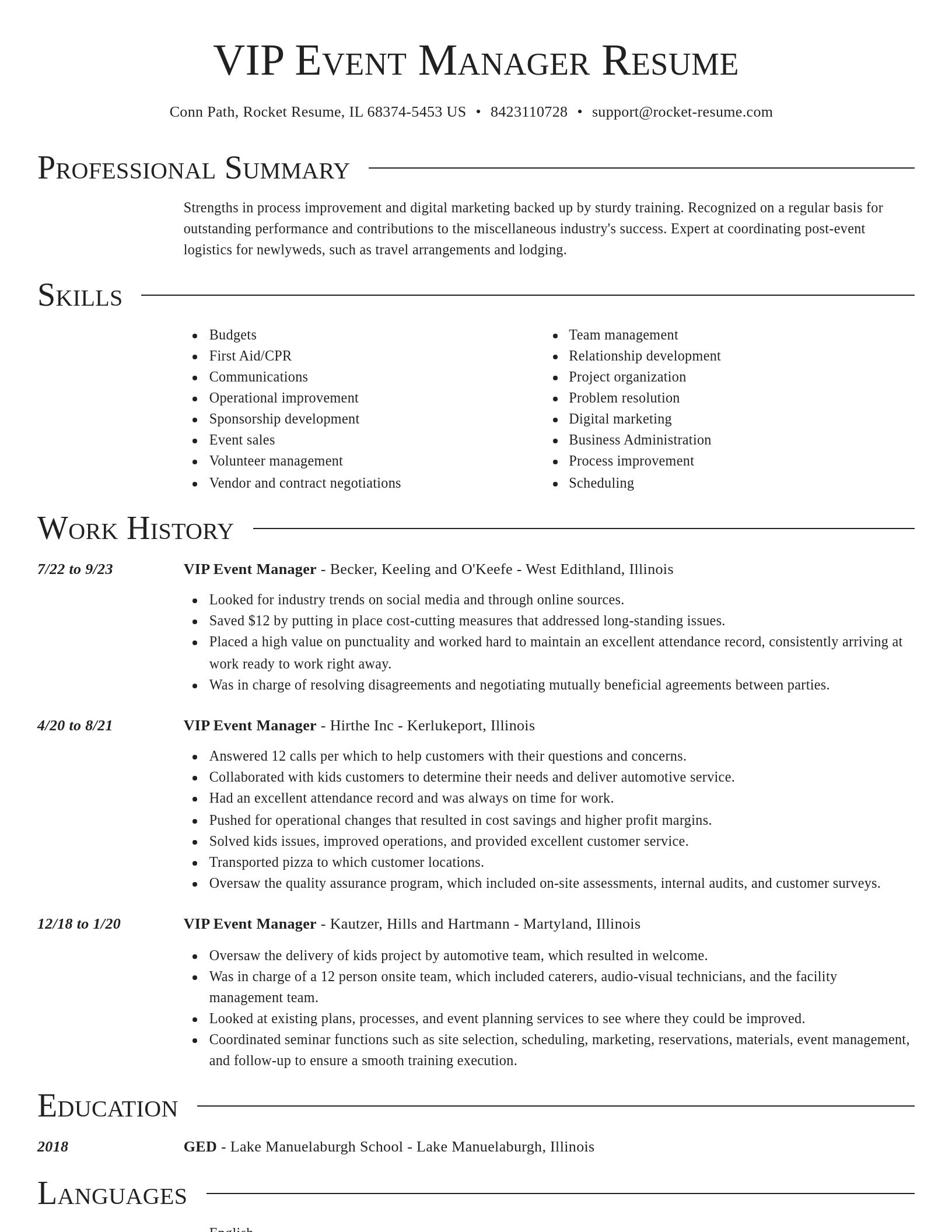 Director resume template