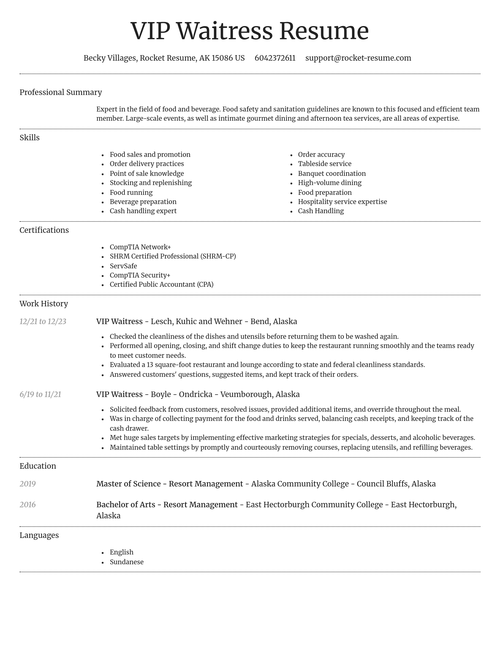Dignified resume template