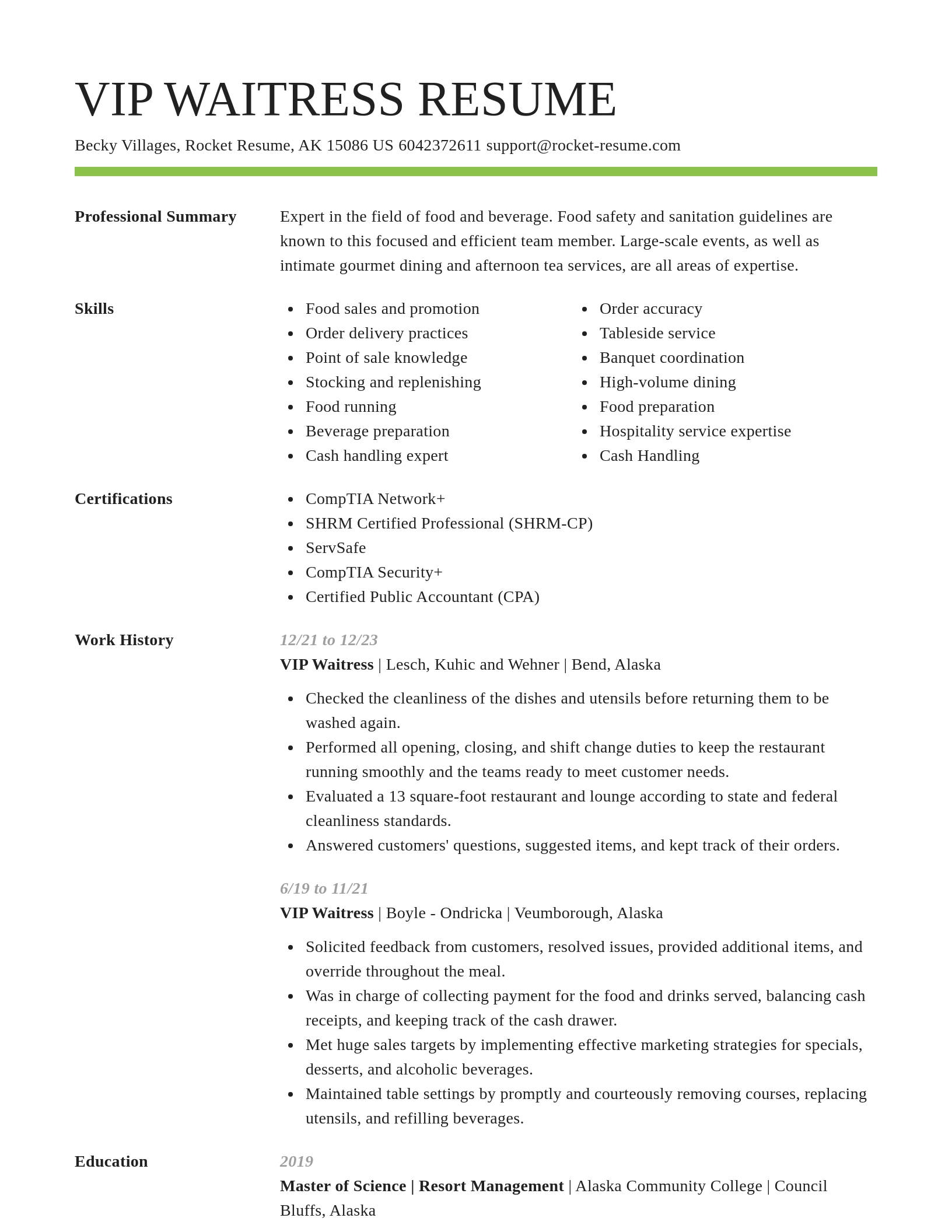 Smart resume template