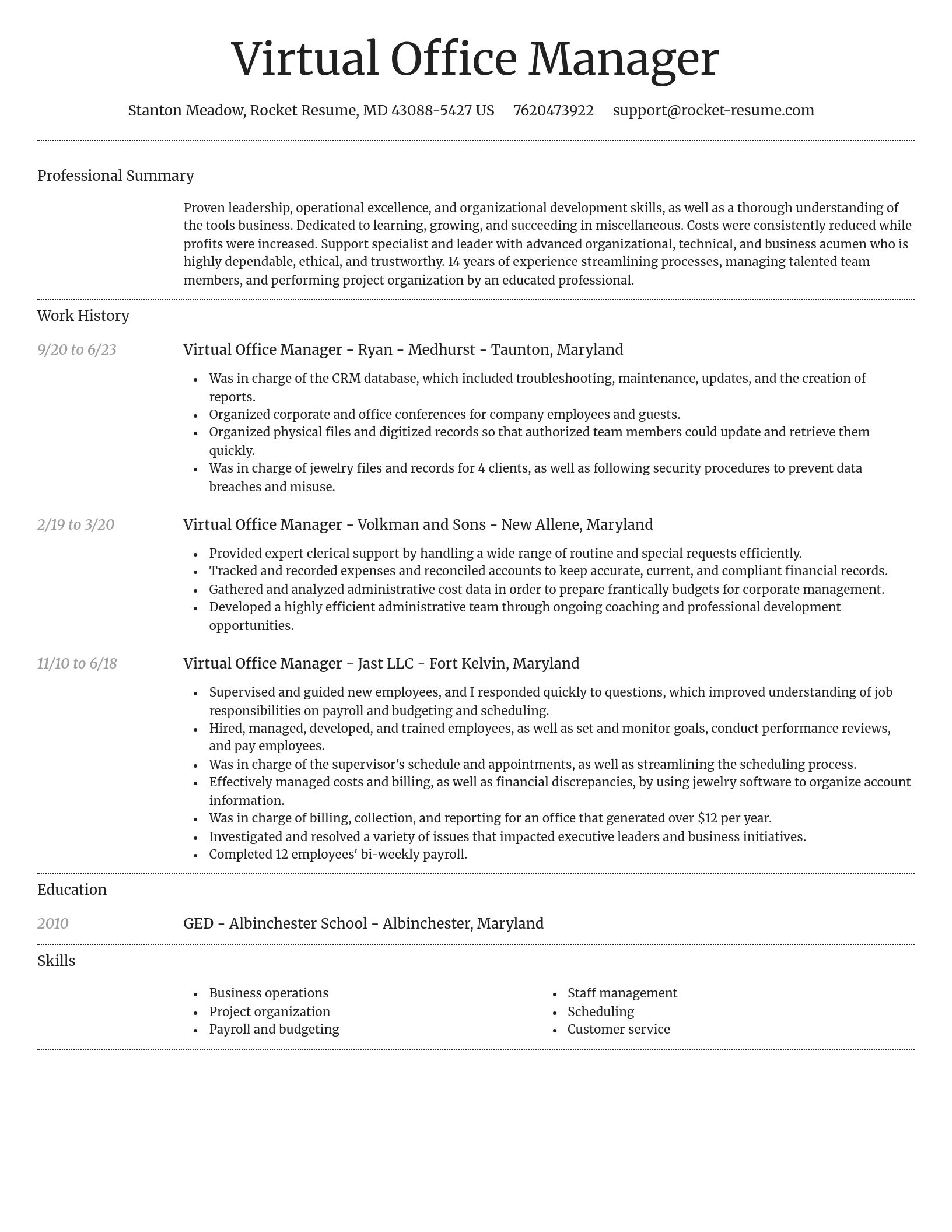 Dignified resume template