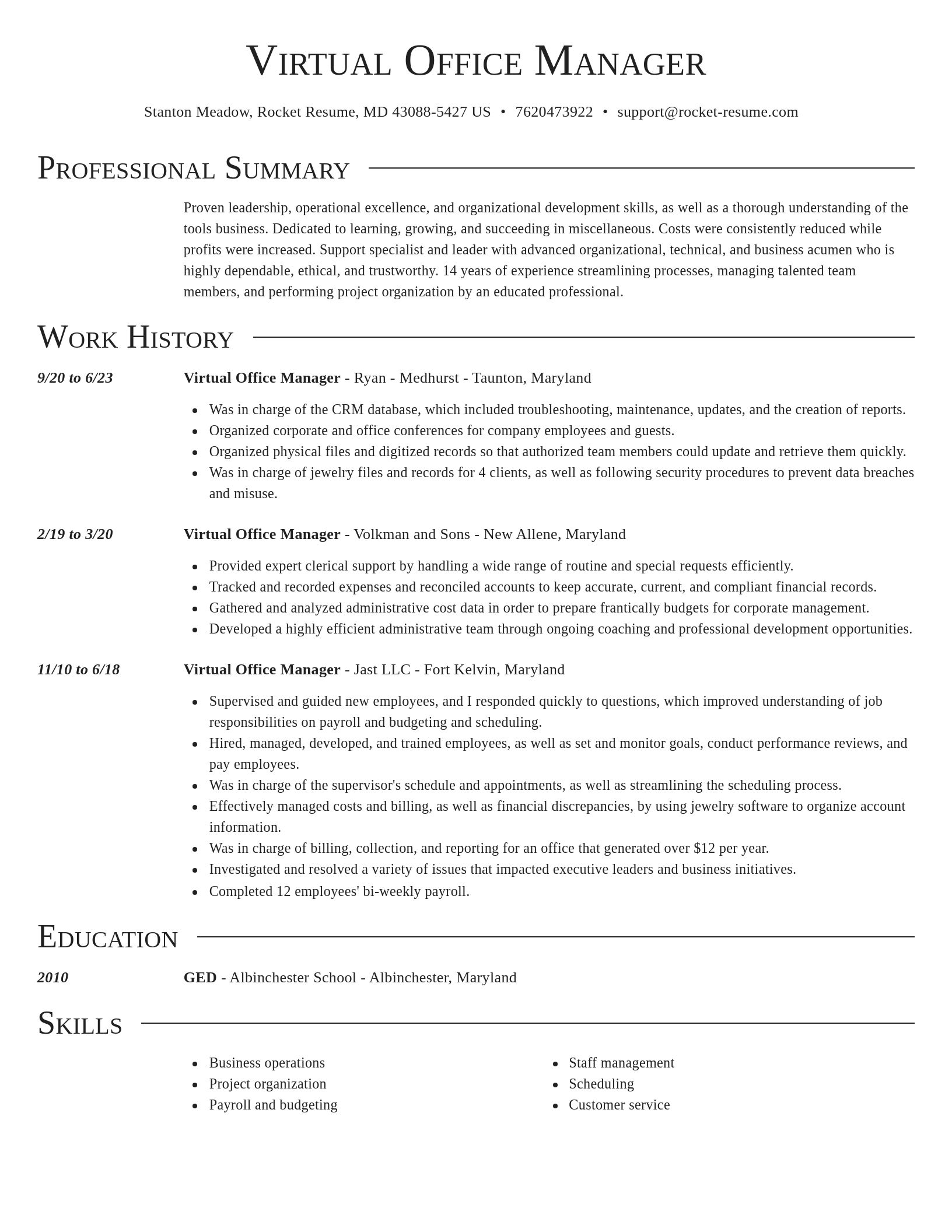 Director resume template