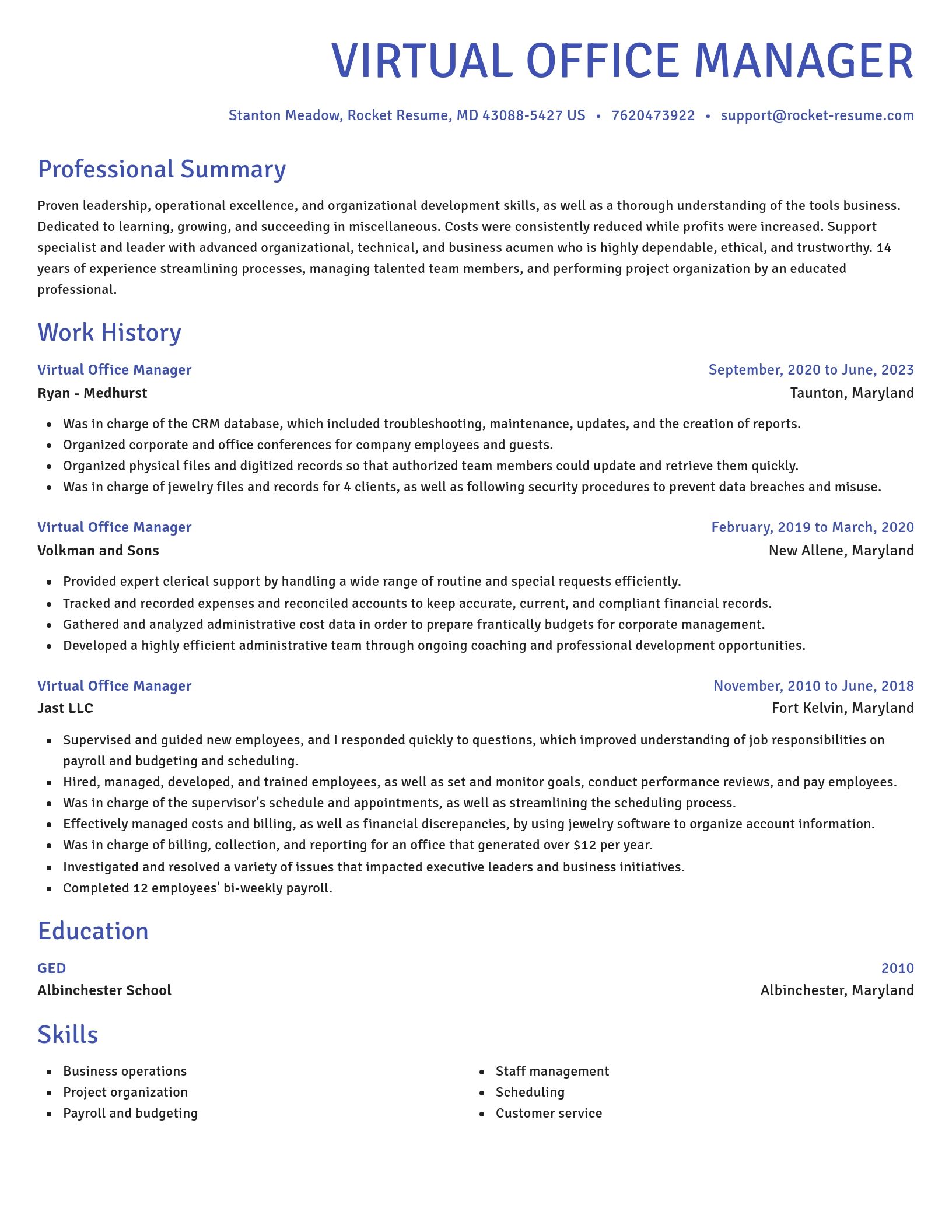 Novel resume template