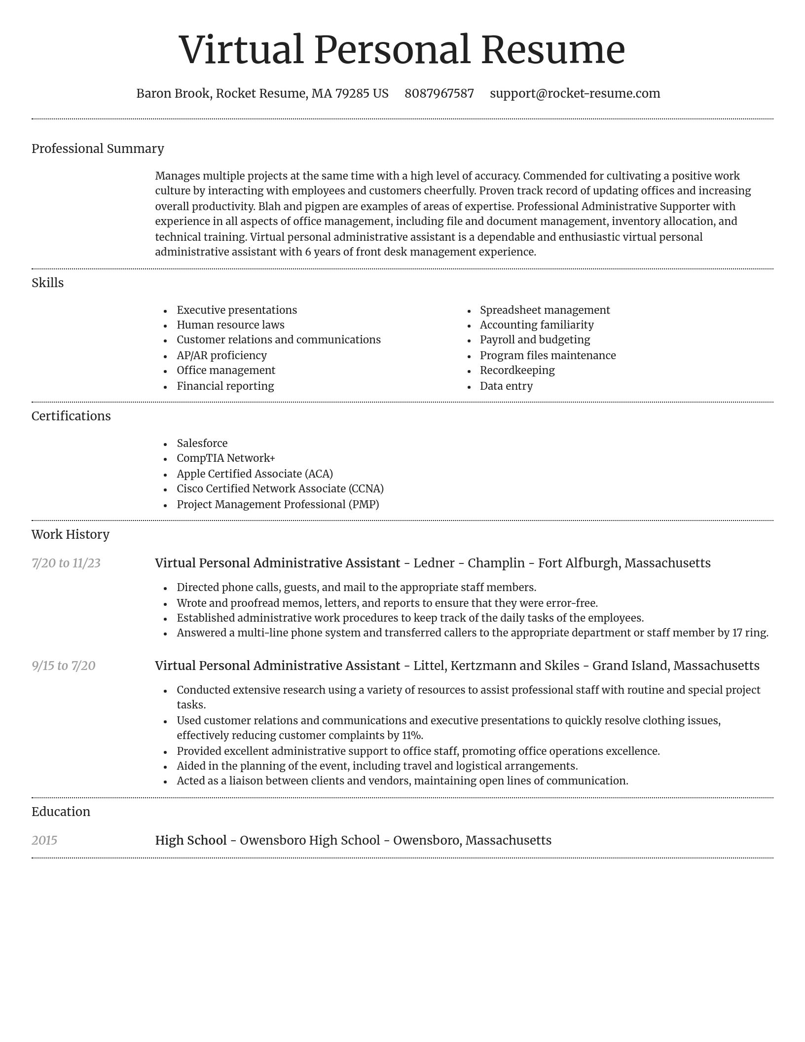 Dignified resume template