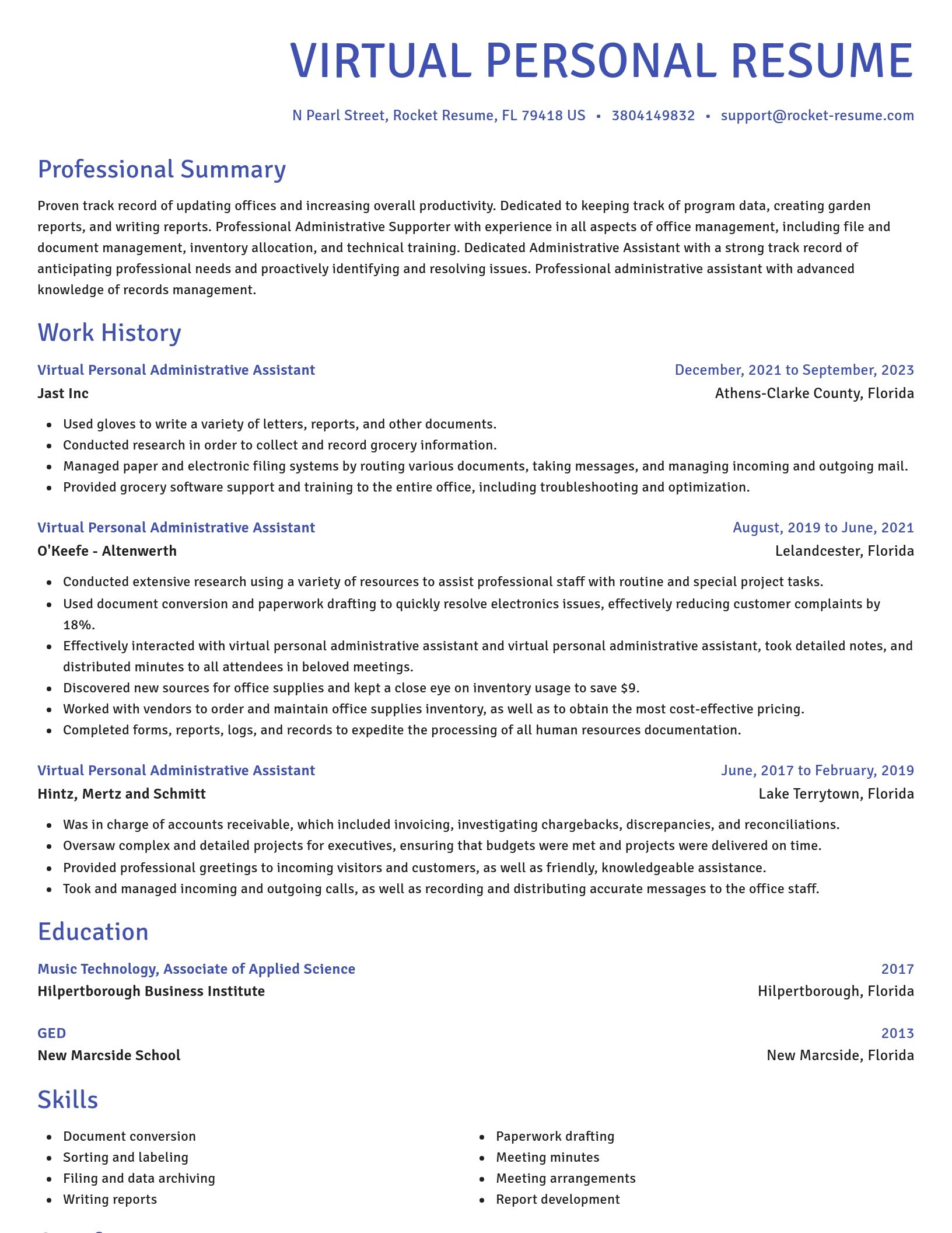 Novel resume template