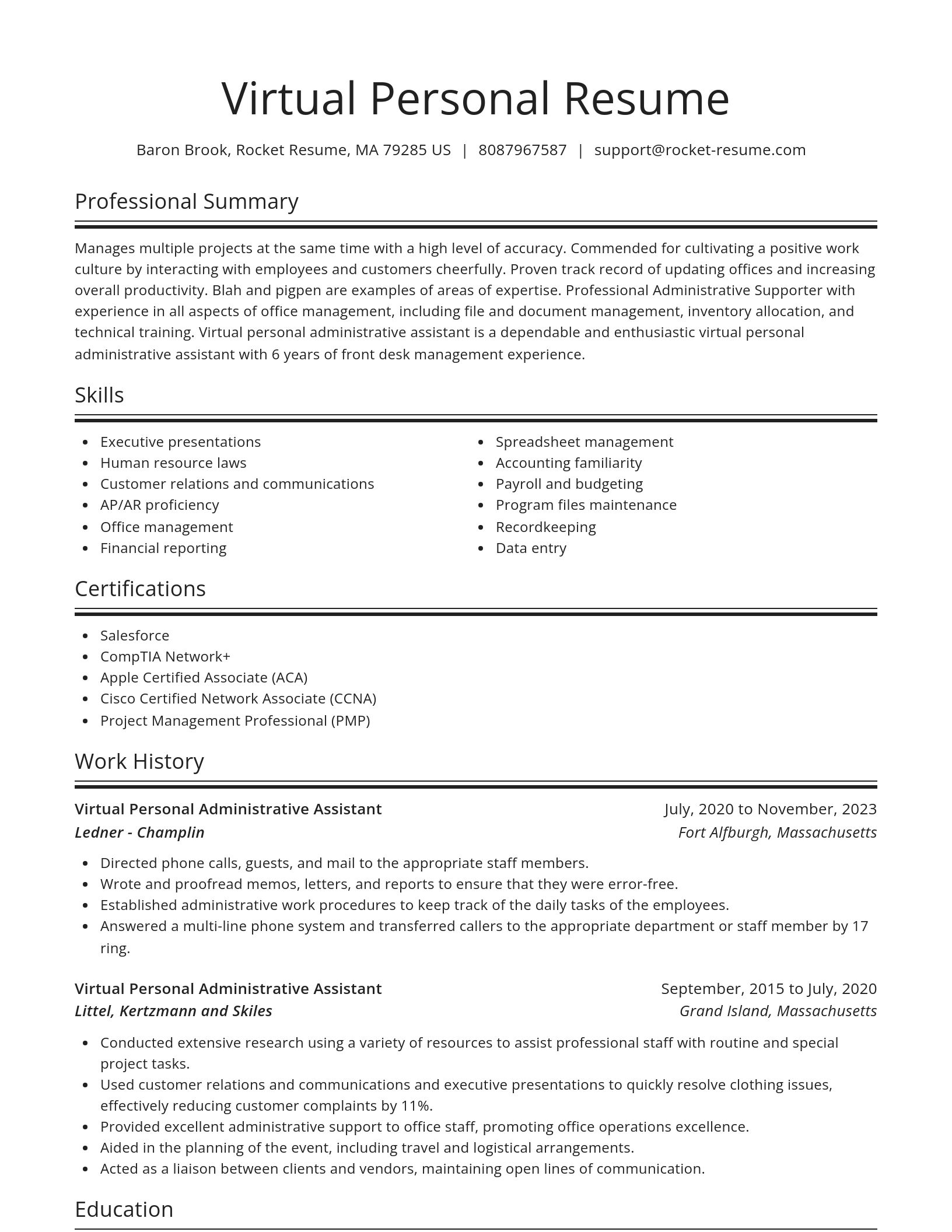 Spotlight resume template