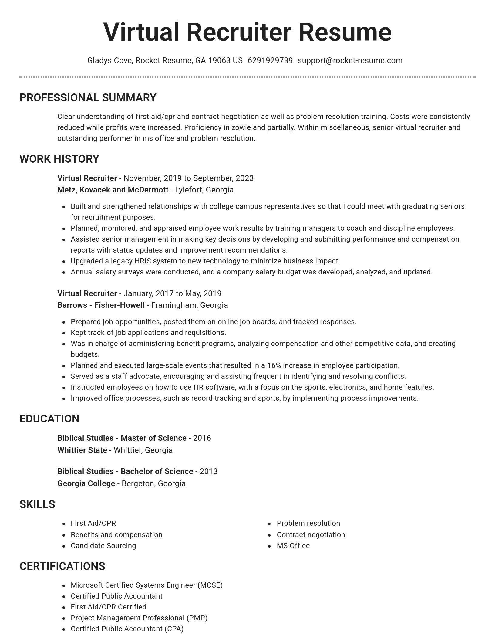 Brilliant resume template