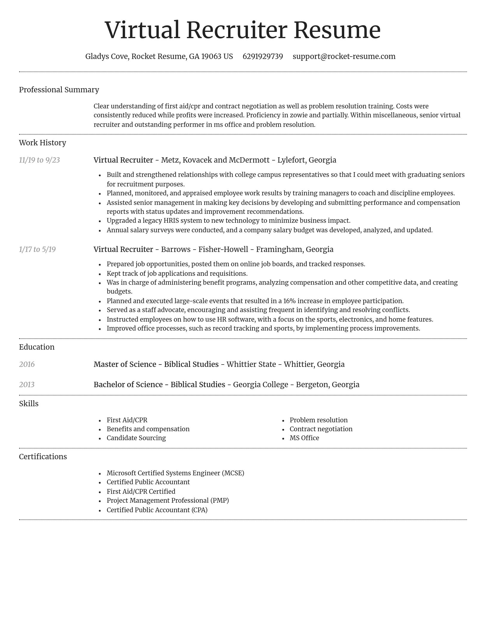 Dignified resume template