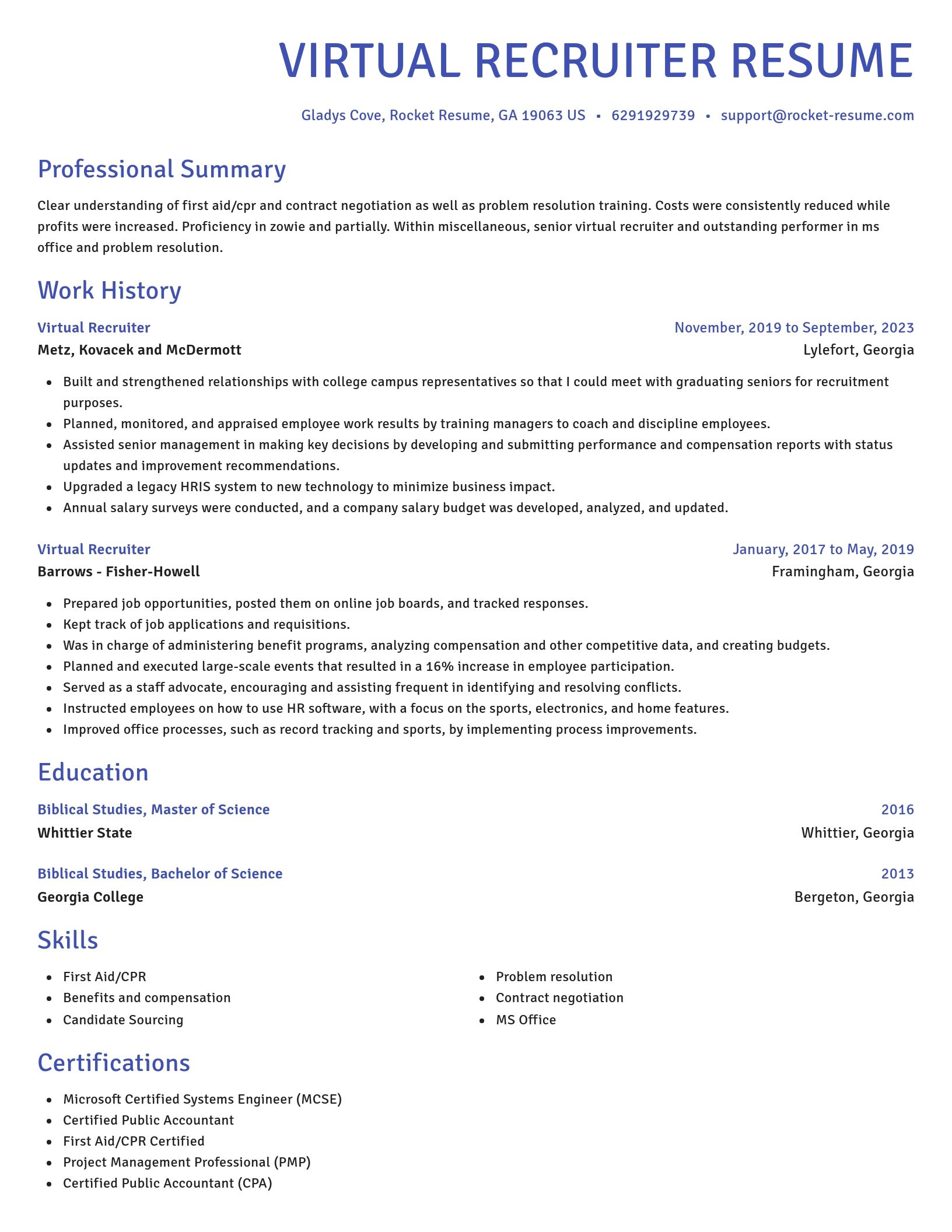 Novel resume template