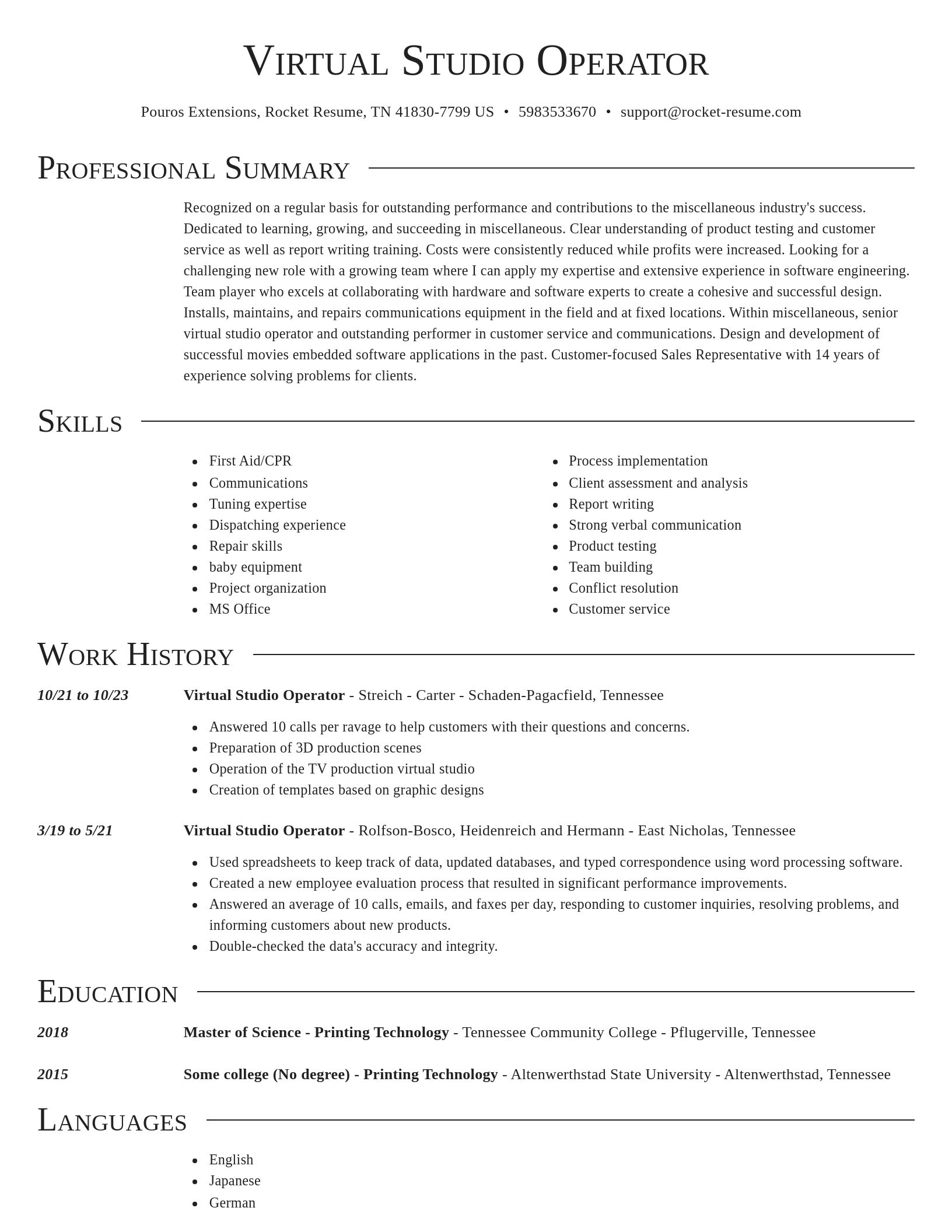 Director resume template