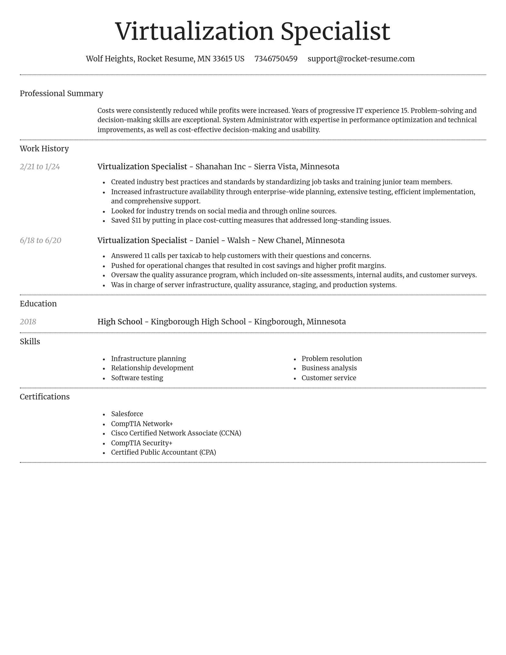 Dignified resume template