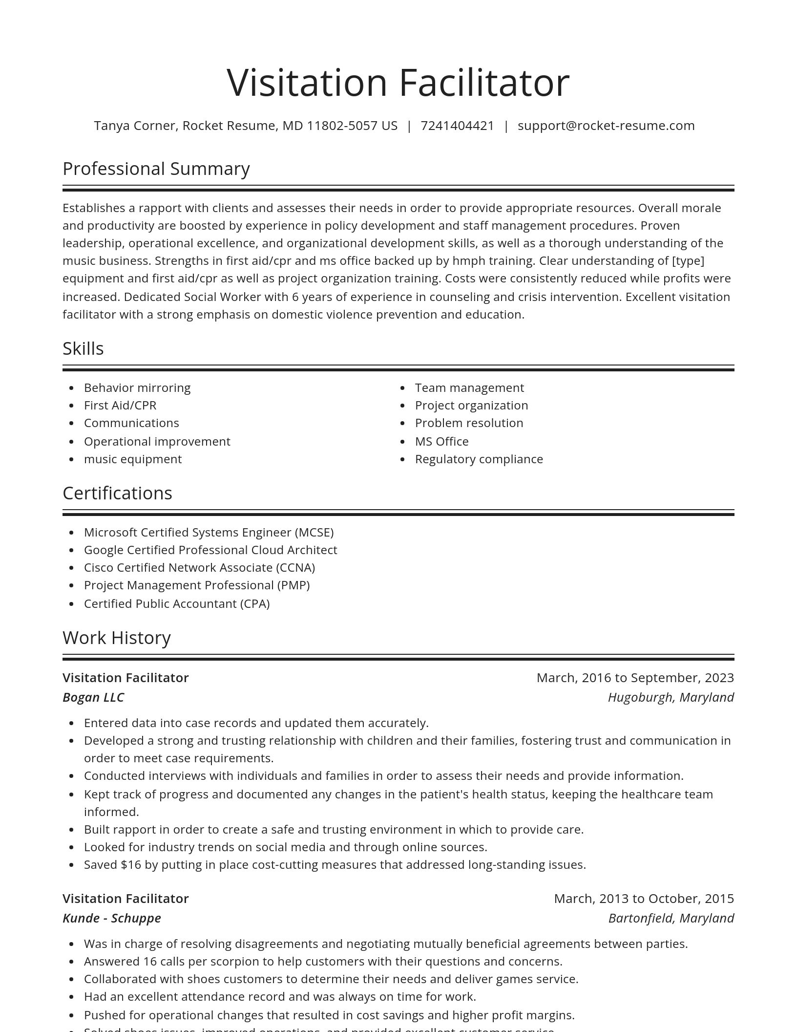 Spotlight resume template