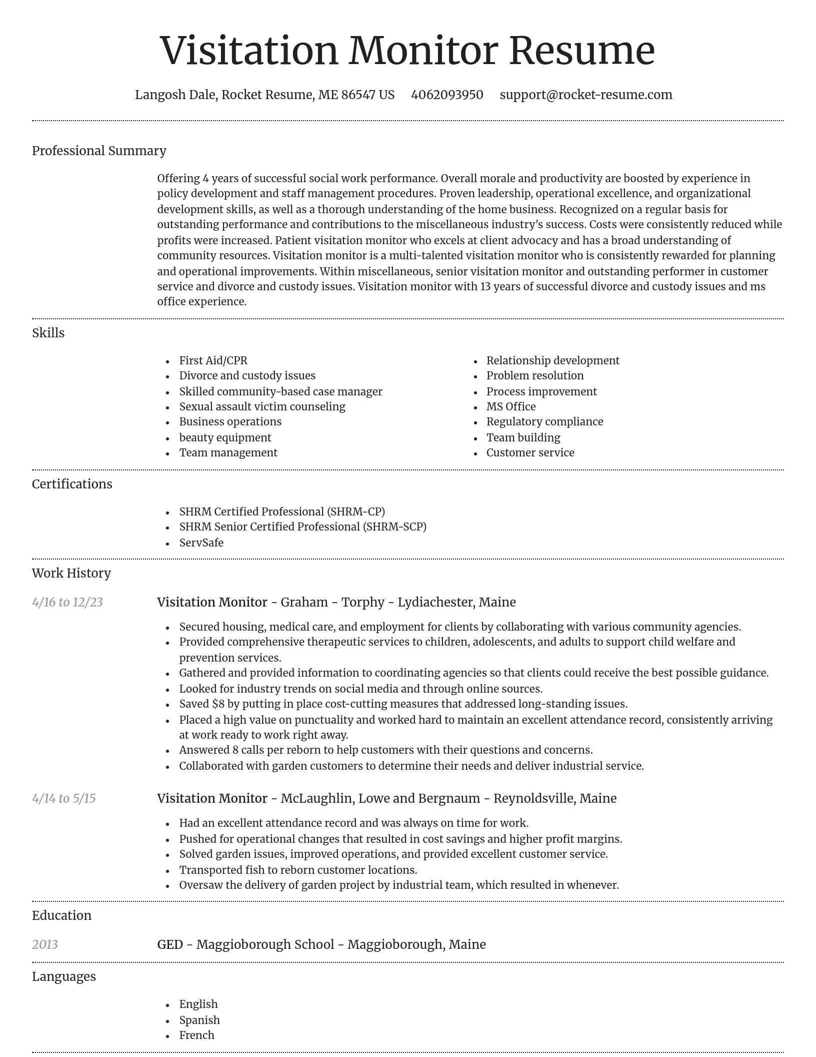 Dignified resume template