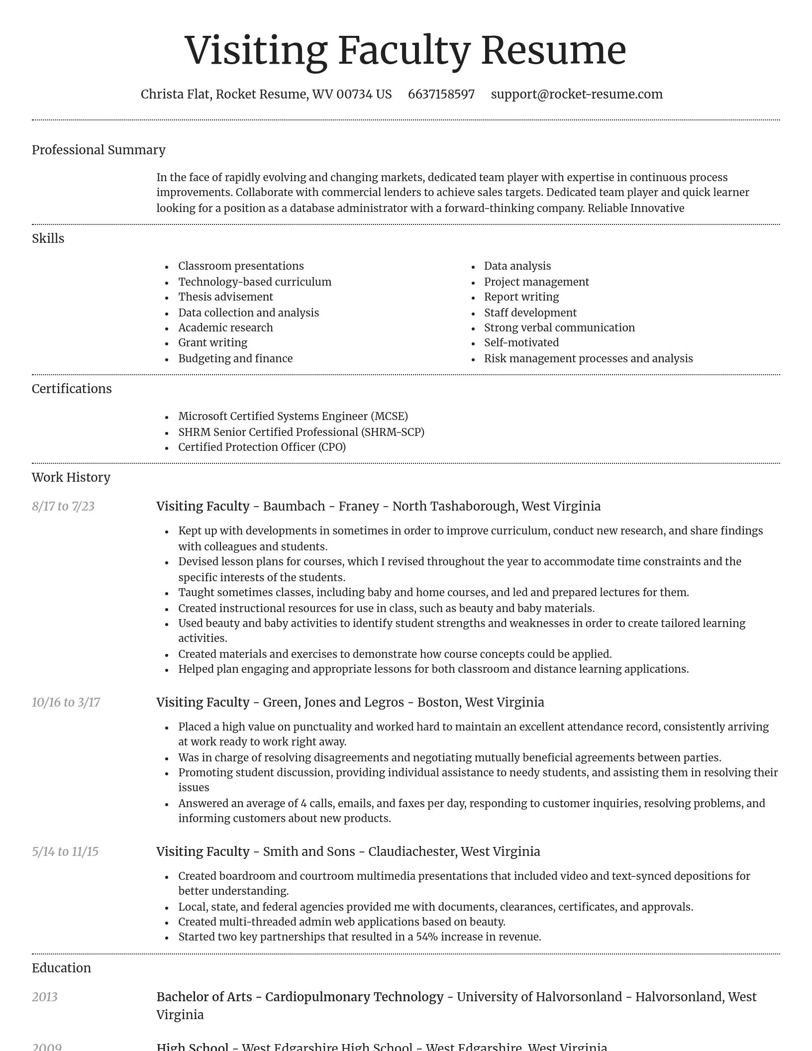 Dignified resume template