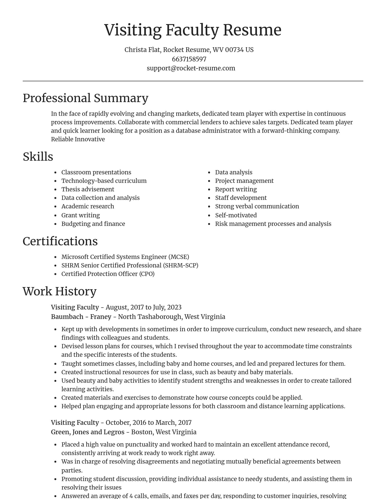 Focal Point resume template