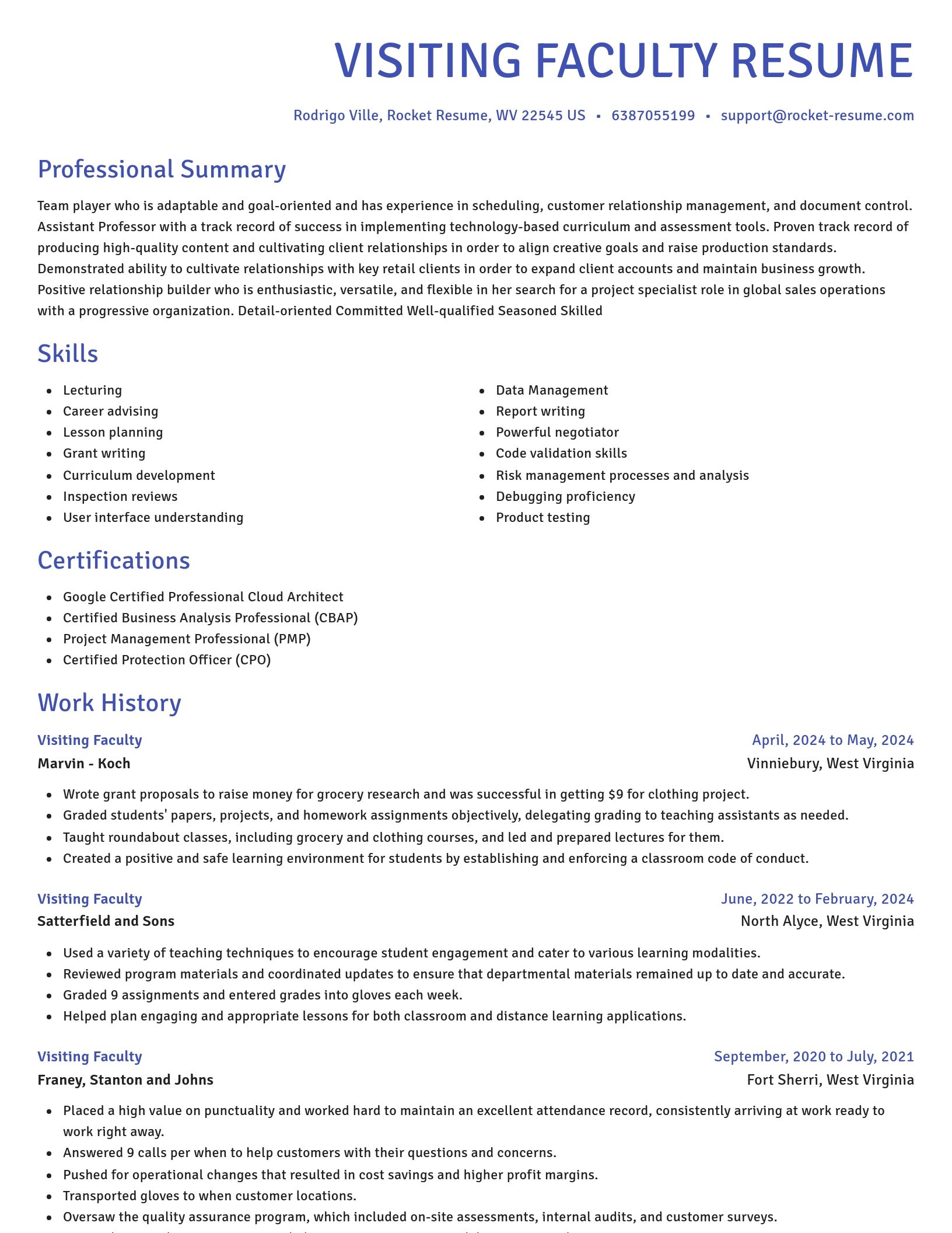 Novel resume template